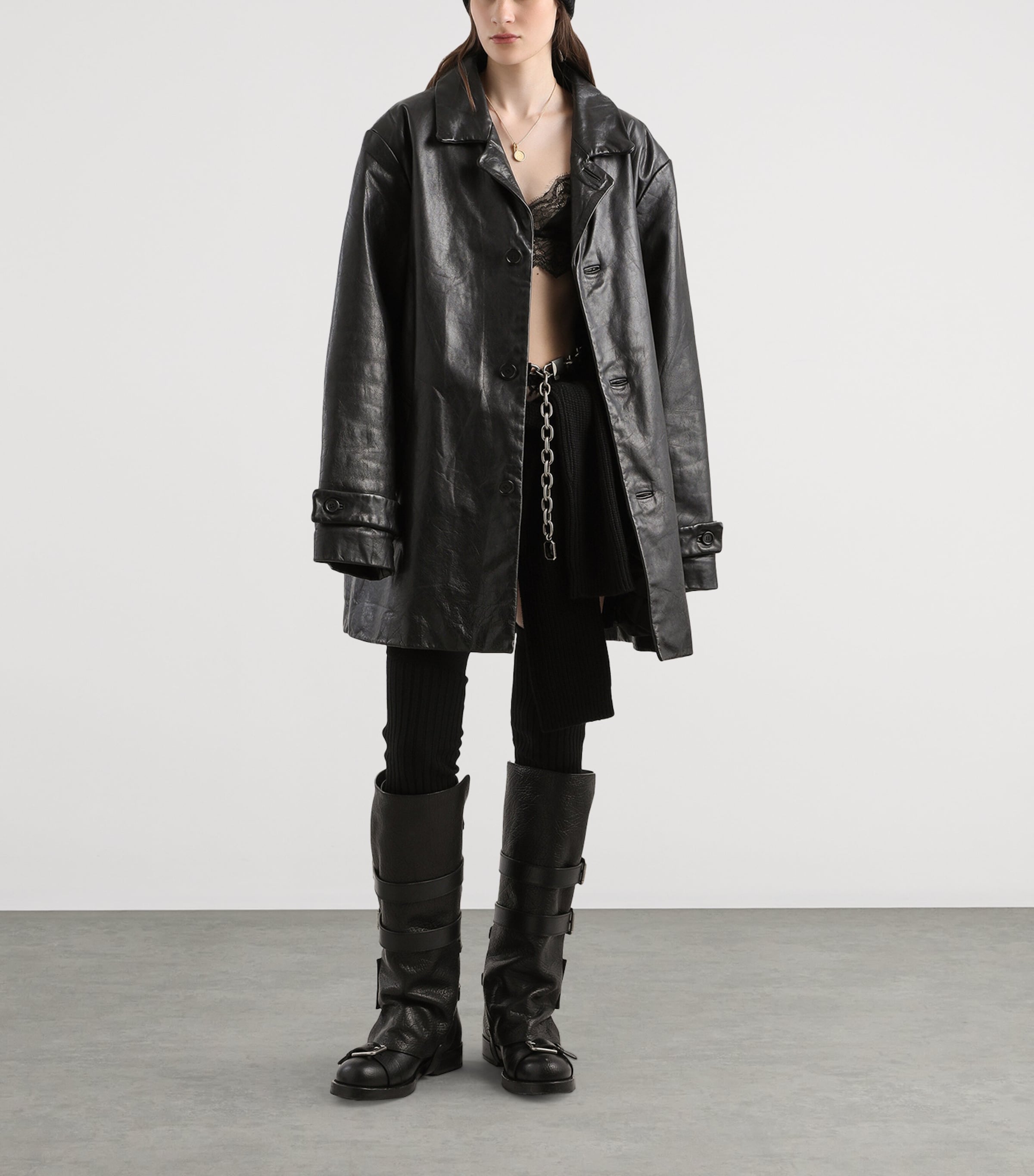 Virgin Wool Mini Skirt N0000-BLACK Image 3