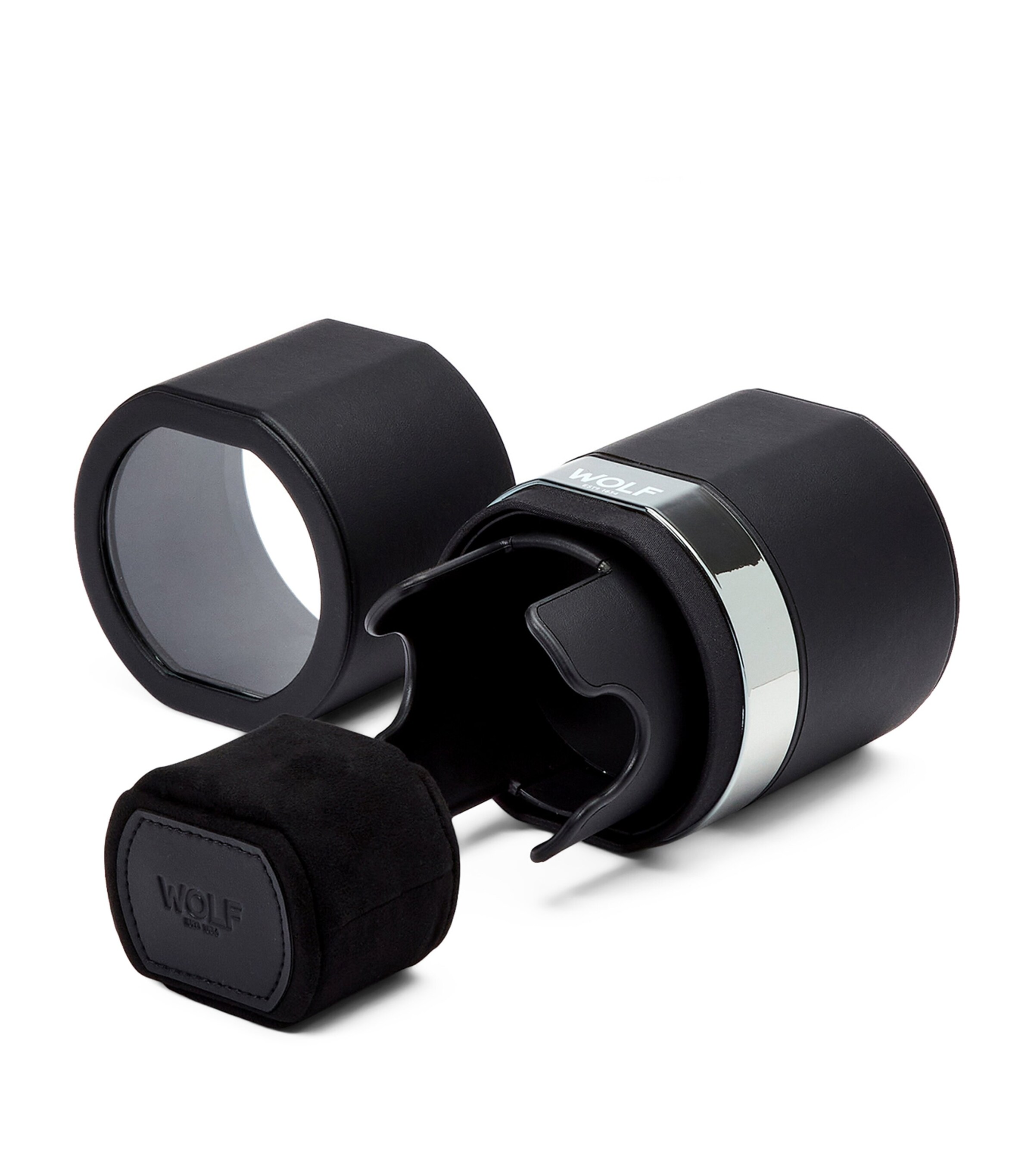 WOLF Vegan Leather The Rocket Watch Winder Black Image 4