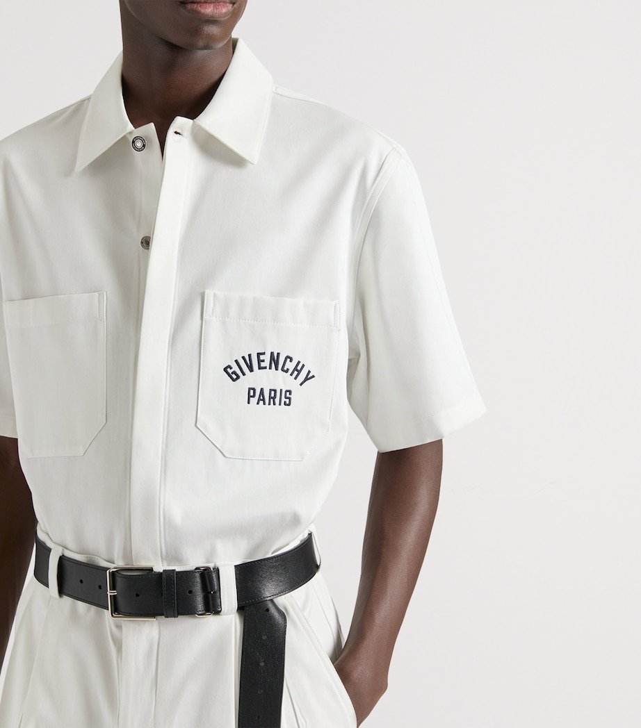 Cotton Logo Short-Sleeve Shirt IVORY Image 3