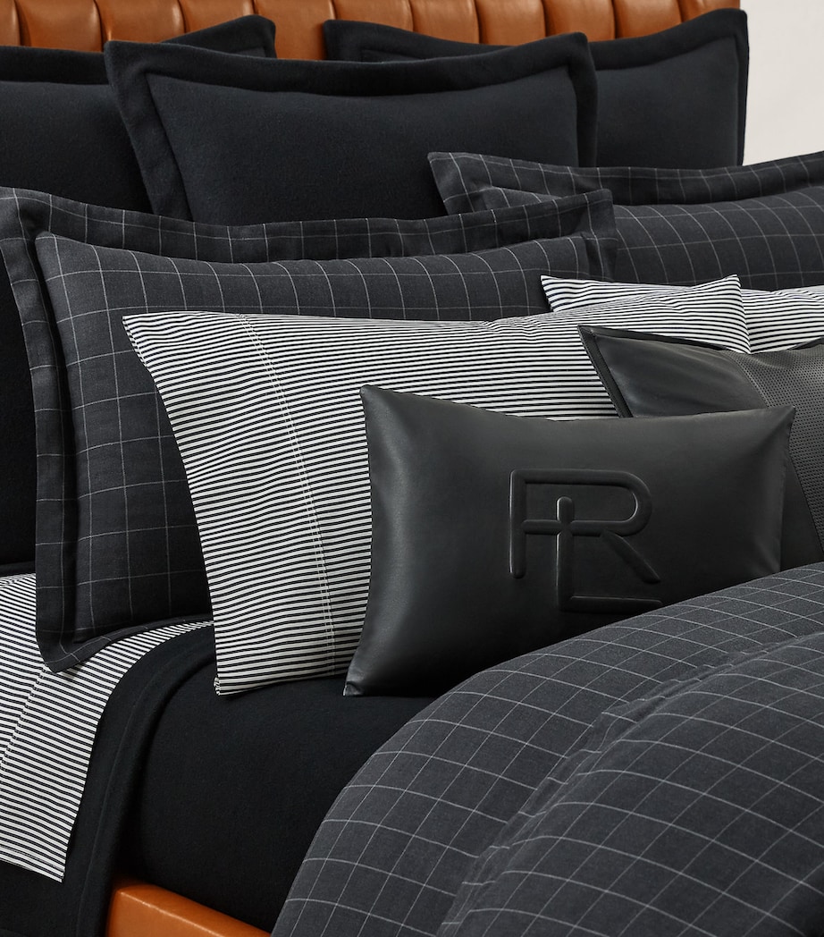 Leather Pierce Throw Pillow BLACK Image 3