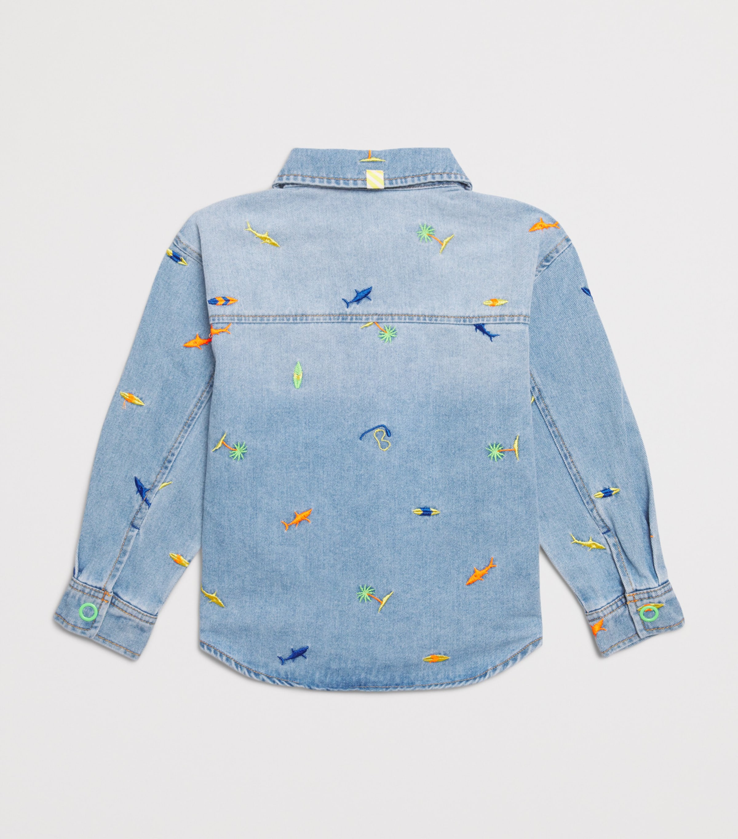 Billieblush Embroidered Denim Shirt (4-10 Years) Stone+bleach Image 2