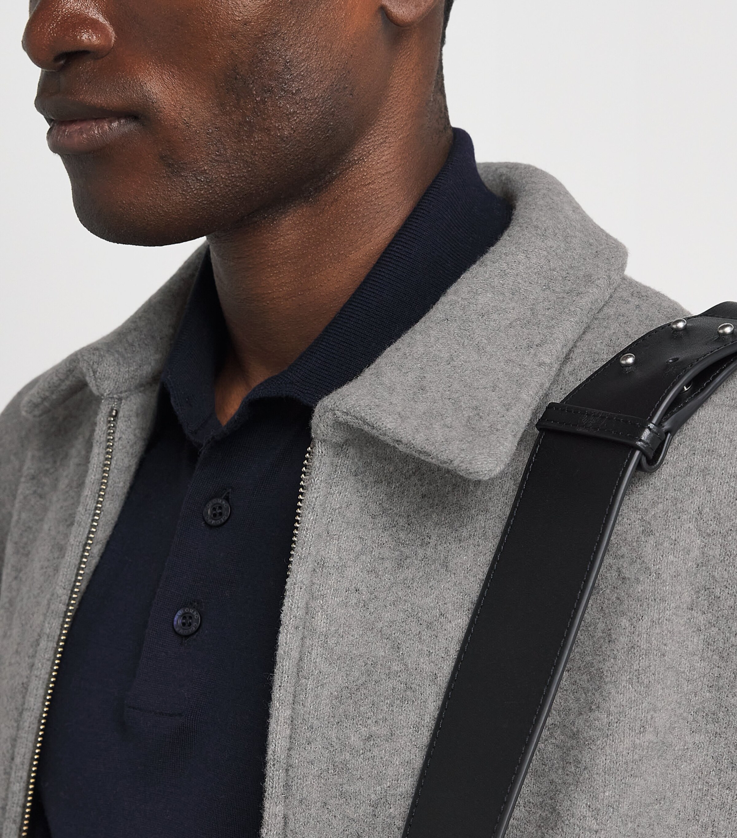 Barena Mens Wool-Blend Zip-Up Cardigan Grigio Image 3