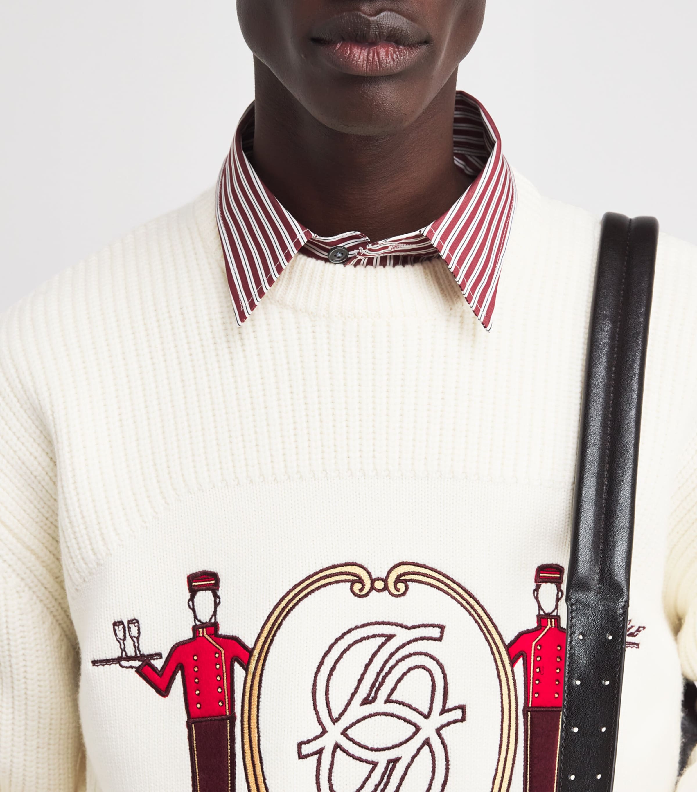 Drôle De Monsieur Mens Merino Ribbed Groom Sweater Ow / Off White Image 6