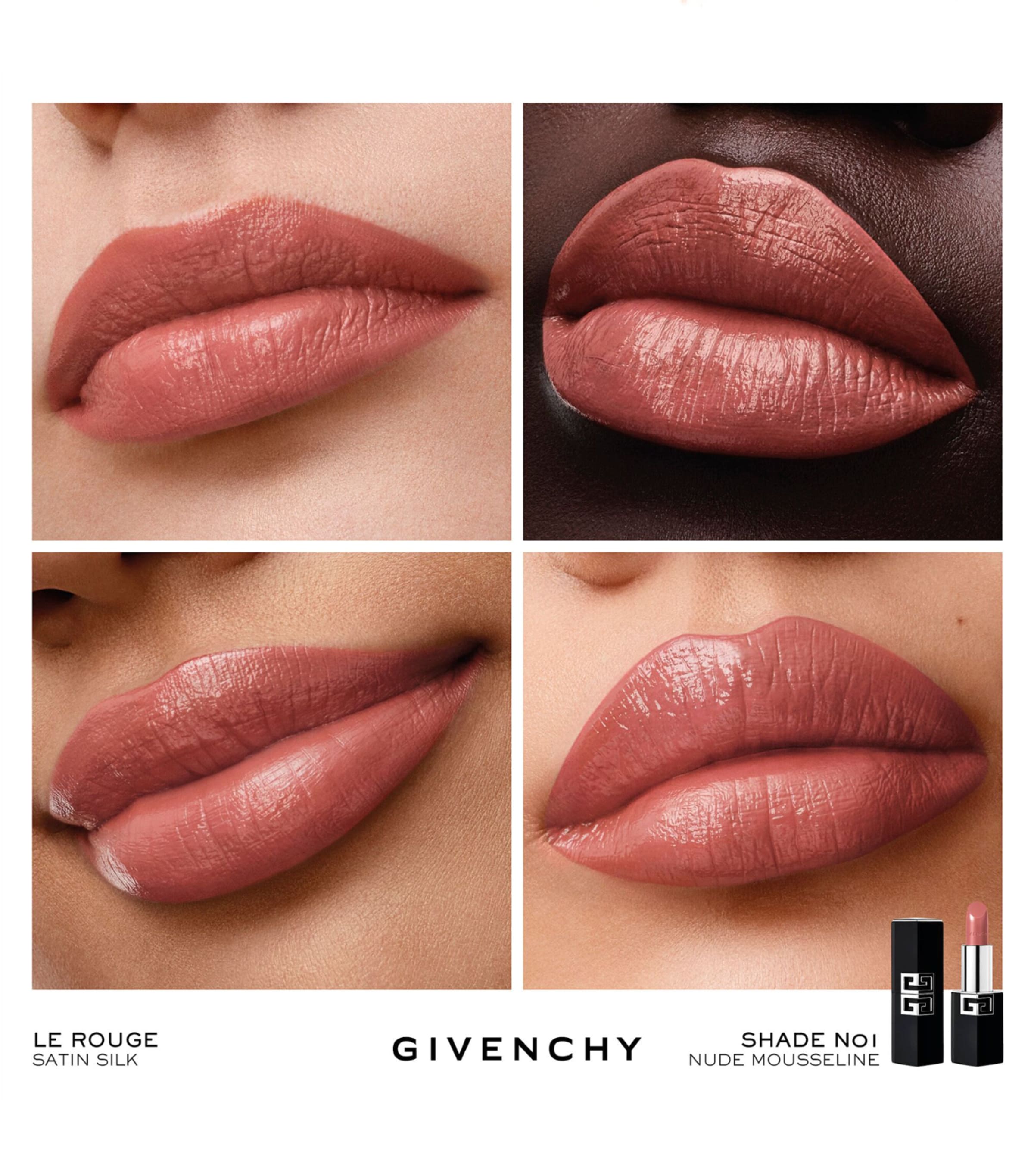 Givenchy Le Rouge Satin Silk High-Definition Lipstick Nude Mousseline Image 2