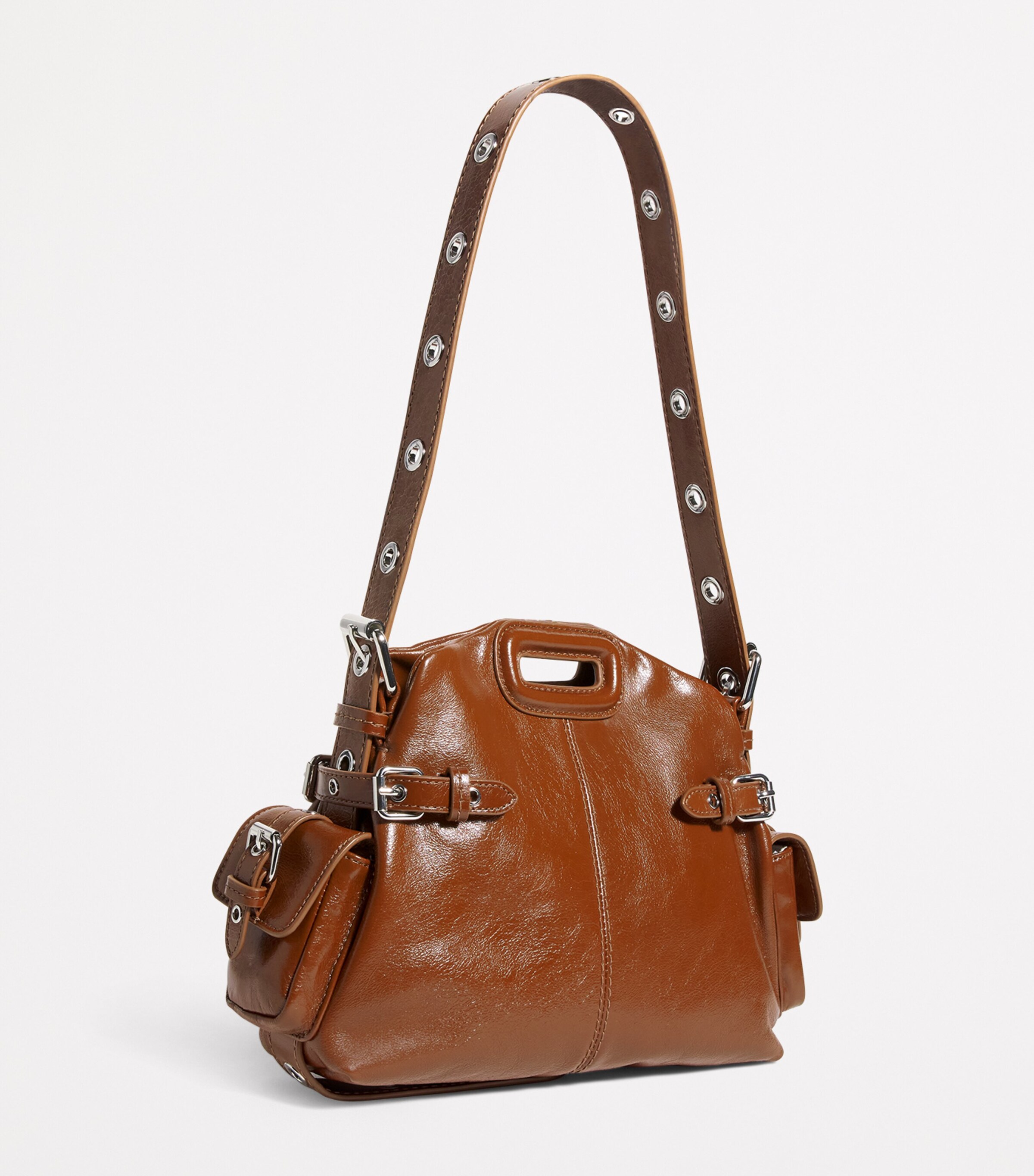 Maje Brown Leather Miss M Pocket Shoulder Bag | Harrods NL