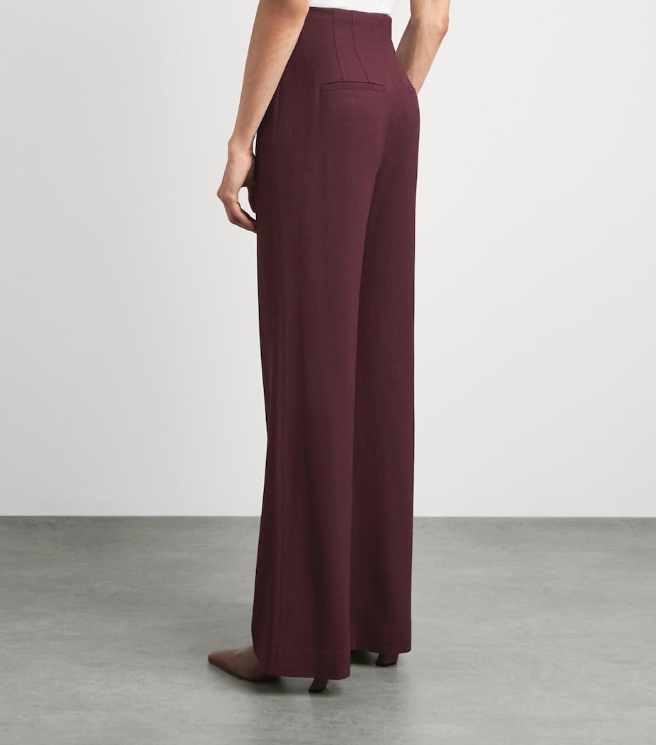 Veronica Beard Womens Jude Wide-Leg Trousers Raisin Image 5