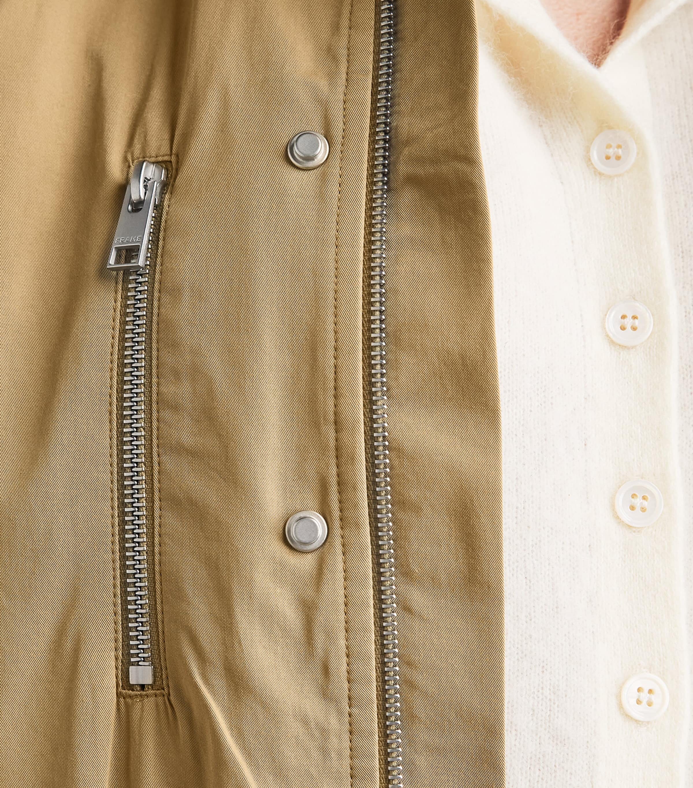 FRAME Womens Cotton Twill The Safari Jacket Khaki Image 3