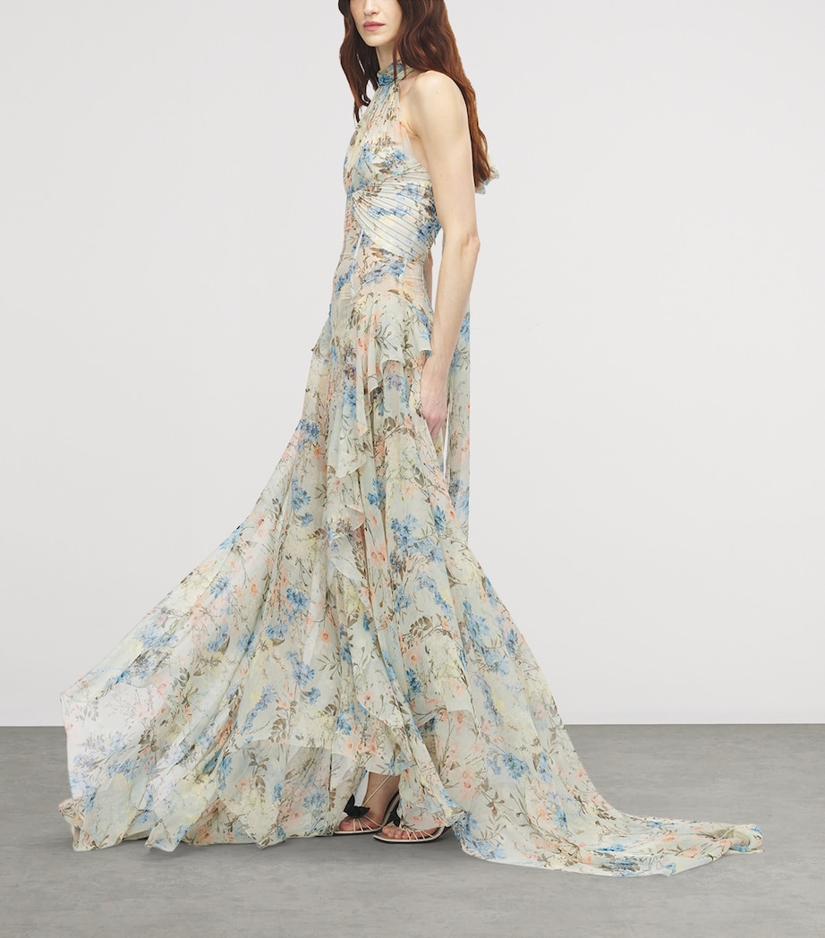 McQueen Womens Silk Floral Maxi Dress Image 4