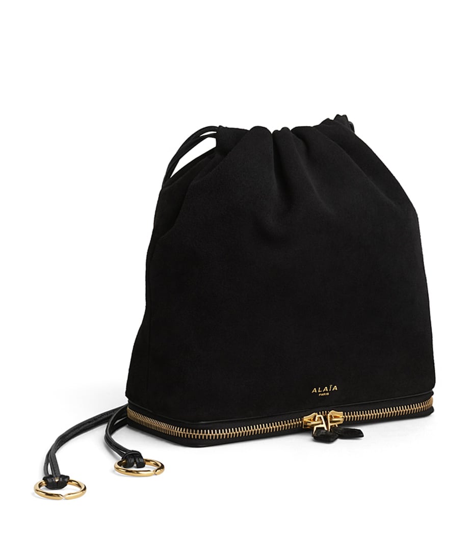 Alaïa Suede Le Ponchon Cross-Body Bag Noir Image 2