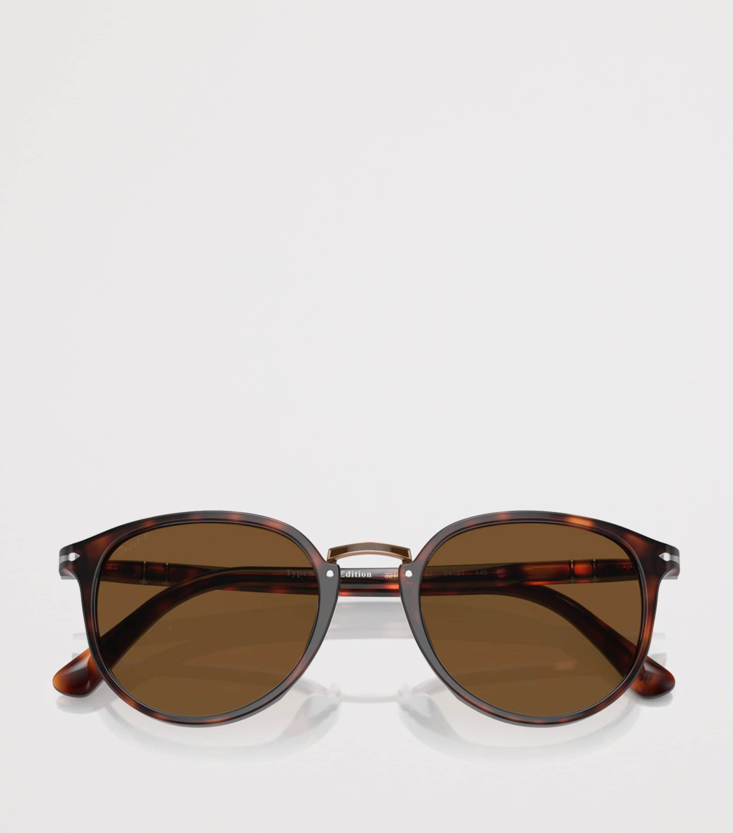 Persol Acetate Rounded Square Sunglasses Brown Image 5