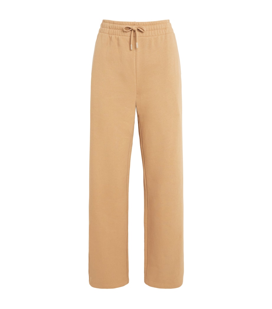 Harrods Womens Cotton Jersey Wide-Leg Sweatpants Camel Image 1
