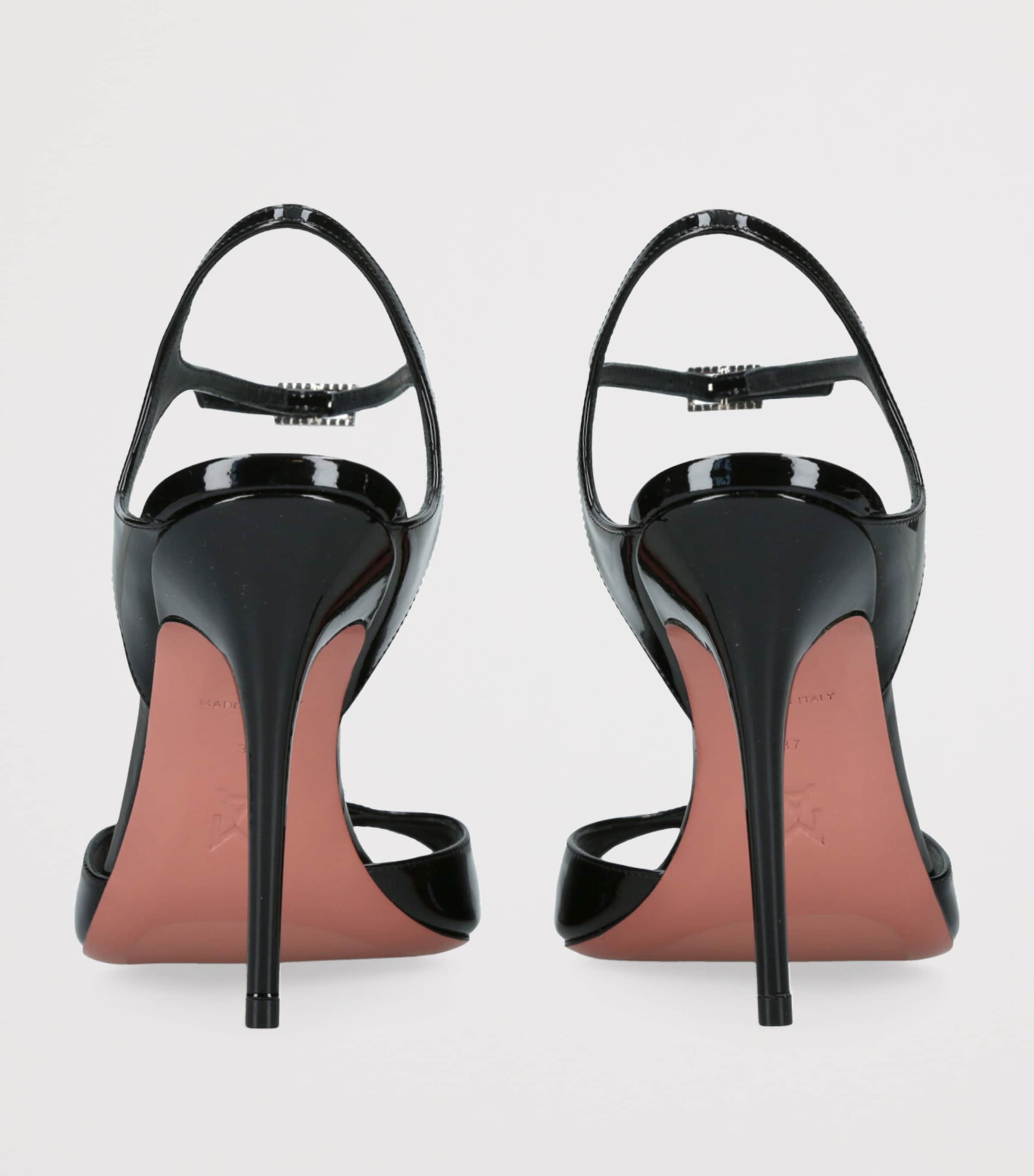 Patent Leather Heeled Sandal 105 BLACK Image 2