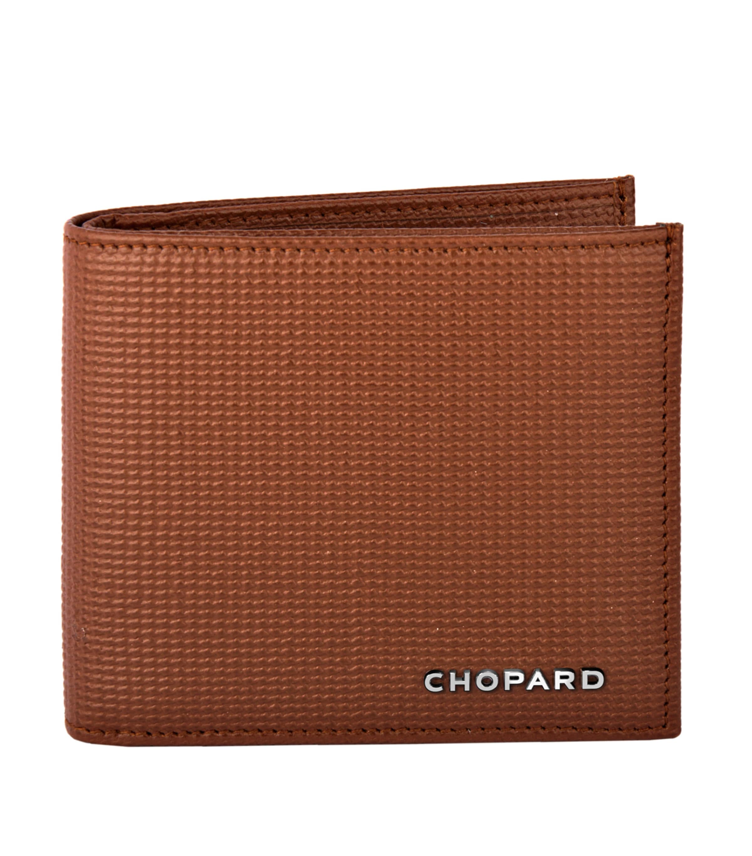 Shop Chopard Mini Leather Classic Bifold Wallet In Brown