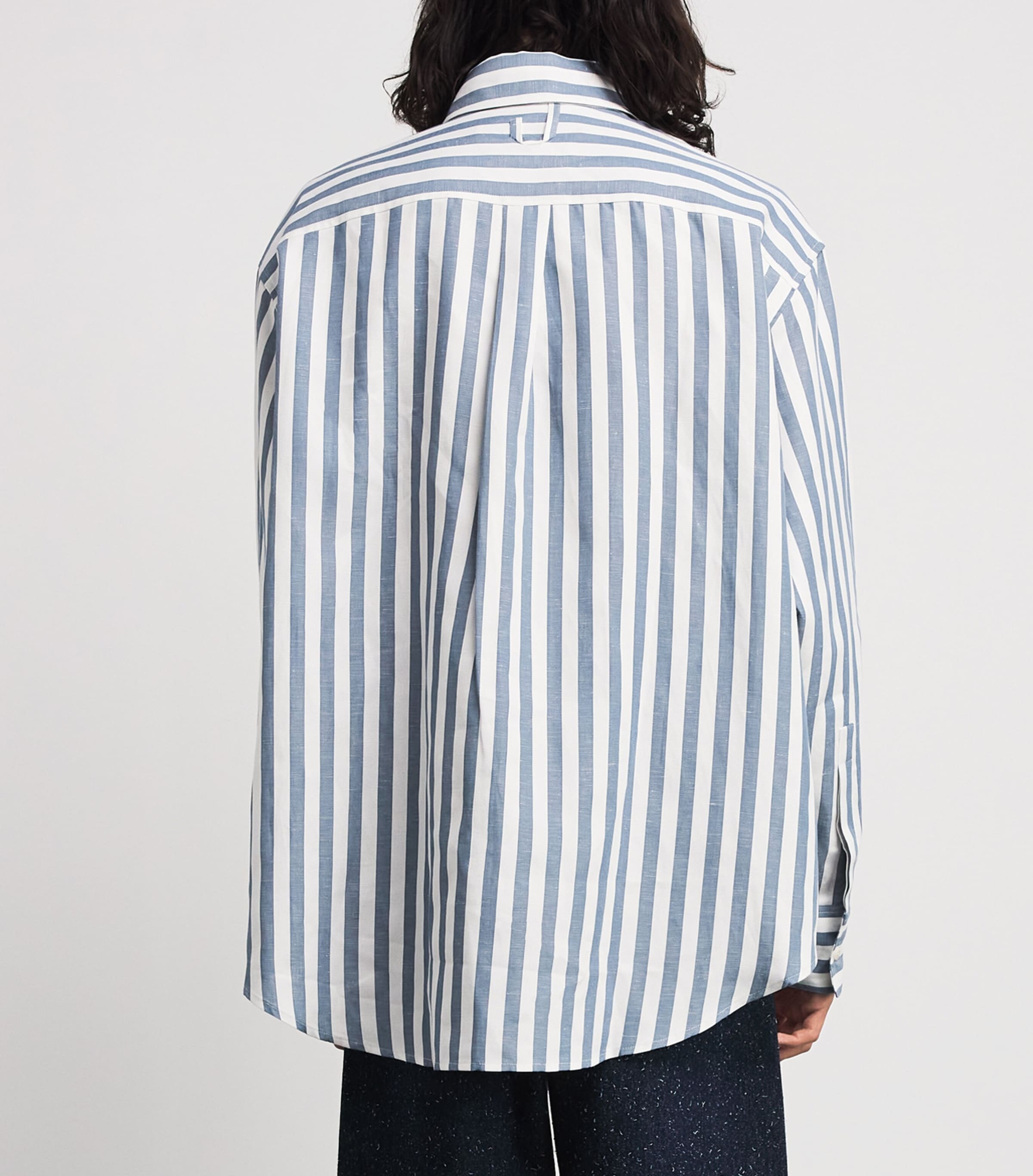 Jacquemus Mens Cotton-Linen Voilier Shirt Jcqrd Strp Blu O Image 5