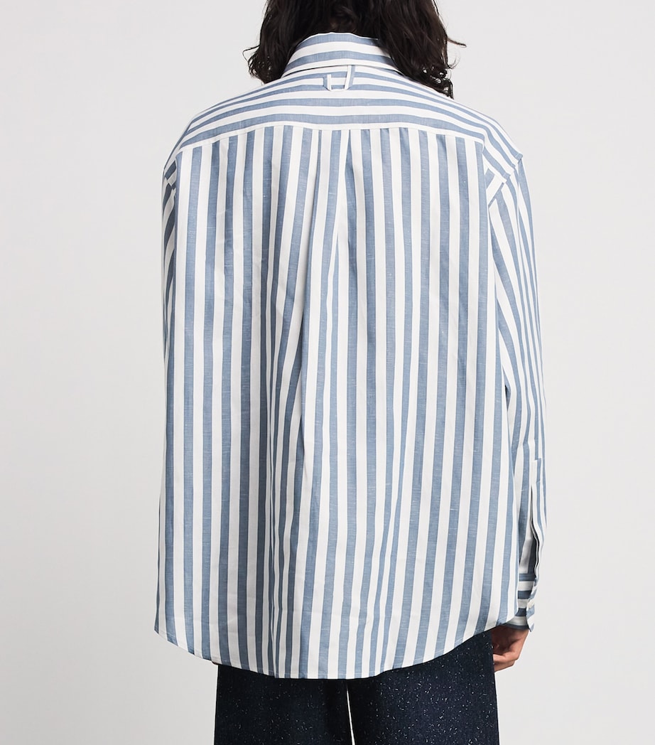 Jacquemus Mens Cotton-Linen Voilier Shirt Jcqrd Strp Blu O Image 5
