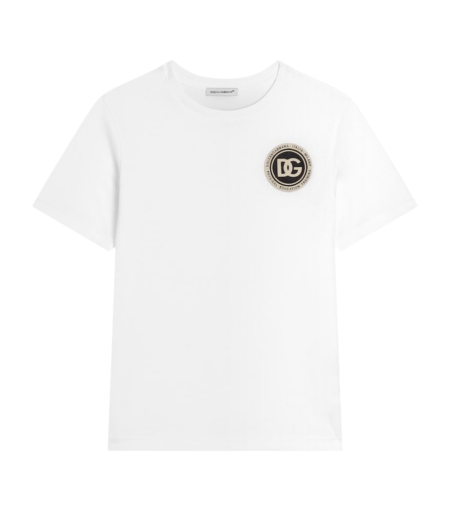 Dolce&Gabbana Kids Logo Patch T-Shirt (8-12+ Years) Optical White Image 1