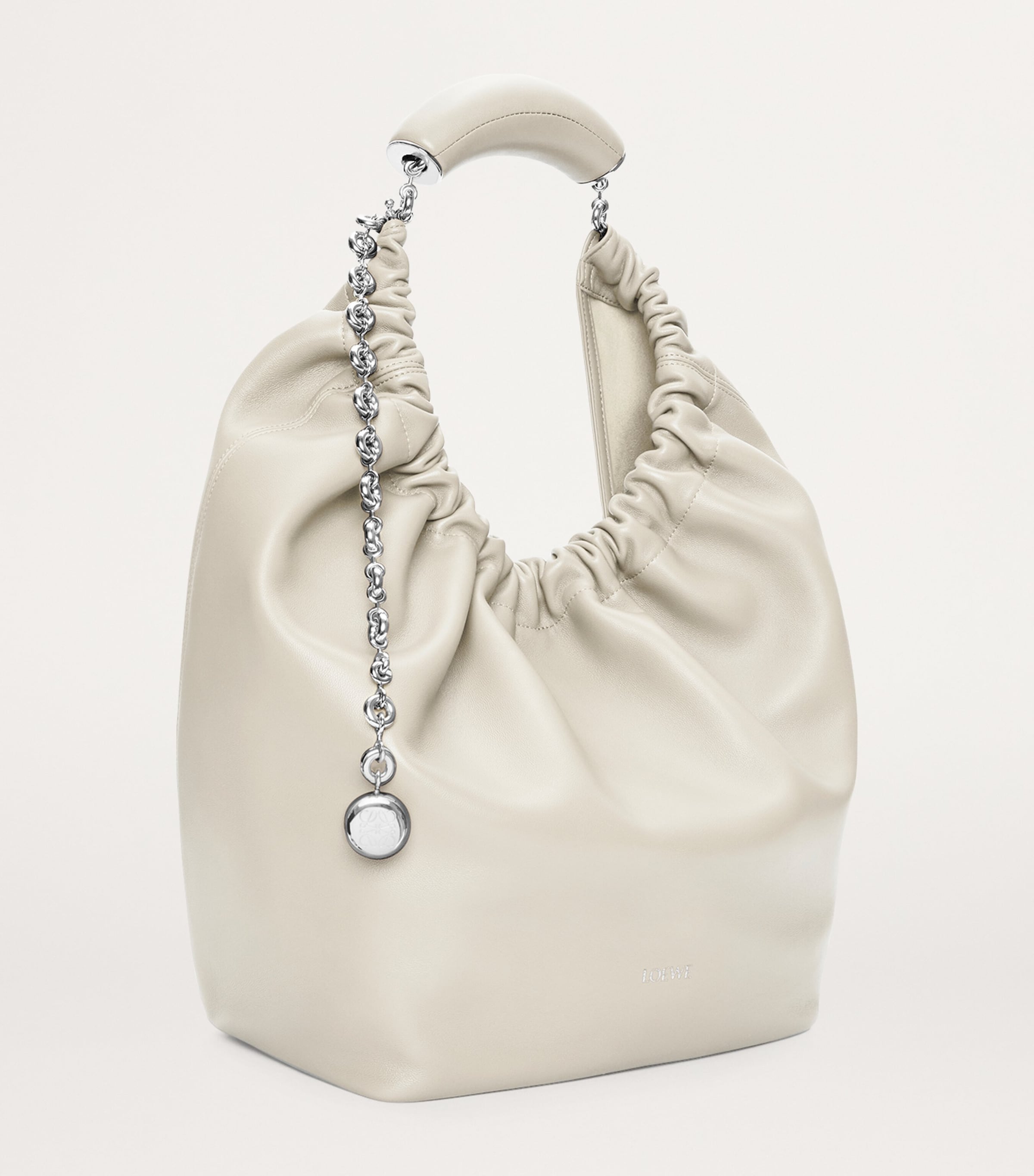 Small Leather Squeeze Top-Handle Bag SEA SALT Image 2
