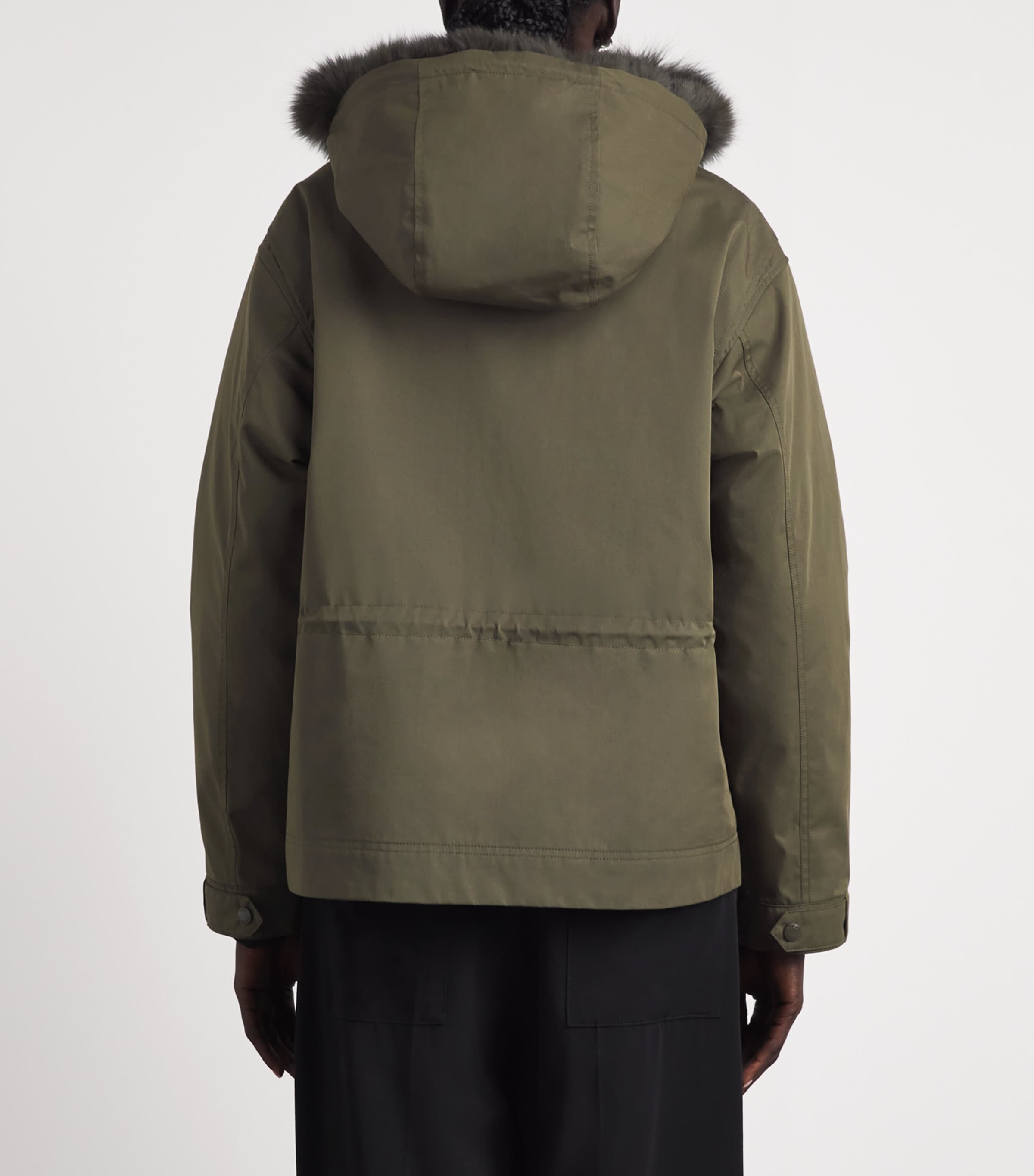 Yves Salomon Womens Down Fur-Trim Technical Parka Coat Image 5