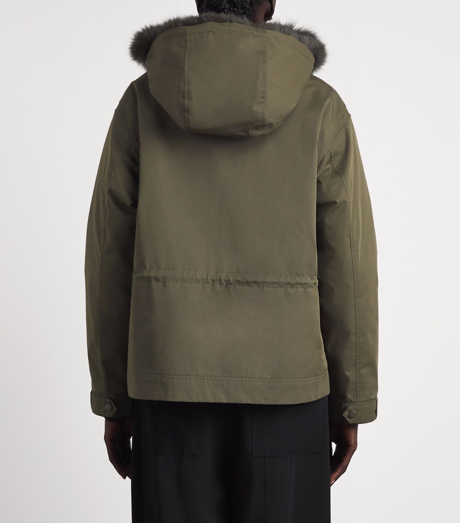 Yves Salomon Womens Down Fur-Trim Technical Parka Coat Image 5