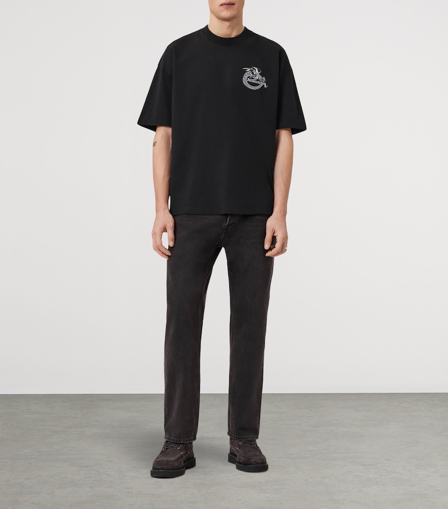 AllSaints Mens Organic Cotton Terra T-Shirt Jet Black Image 2