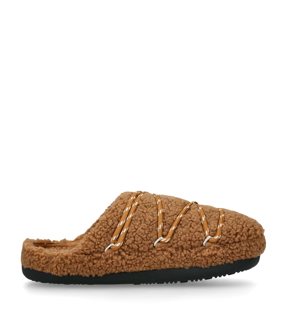 Faux Shearling Teddy Slippers MID BROWN Image 1