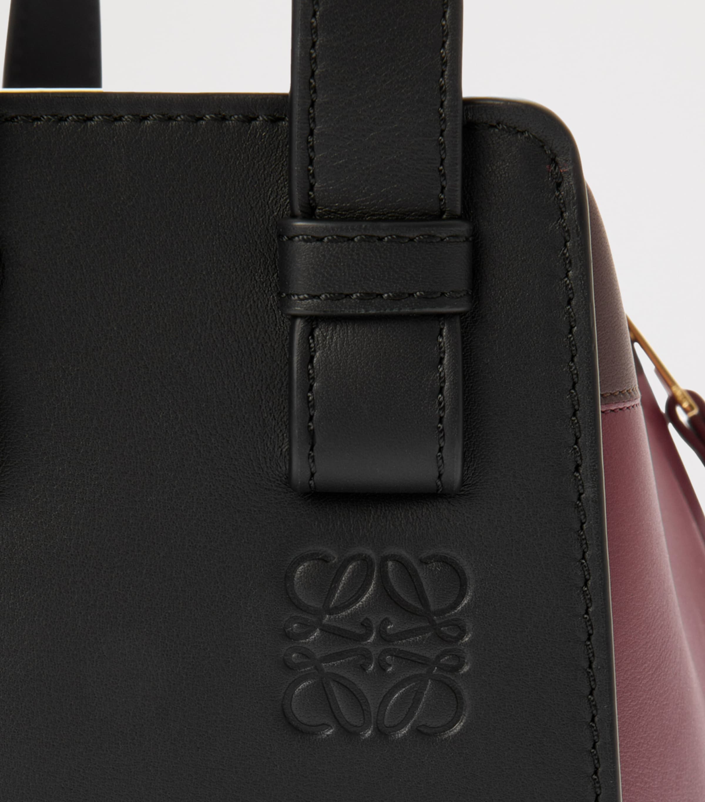 x Albers Leather Hammock Top-Handle Bag BLACK/BURGUNDY Image 6