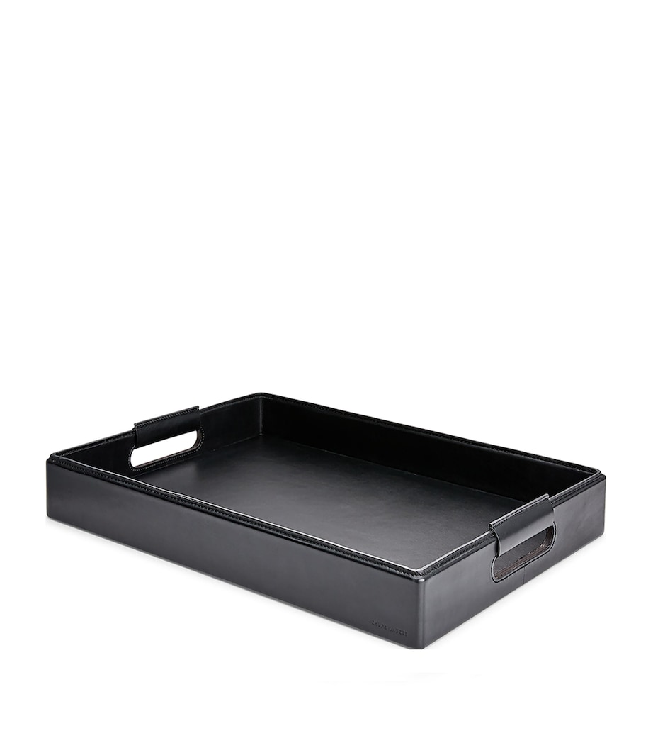 Leather Wyatt Tray (50cm x 35cm) BLACK Image 1