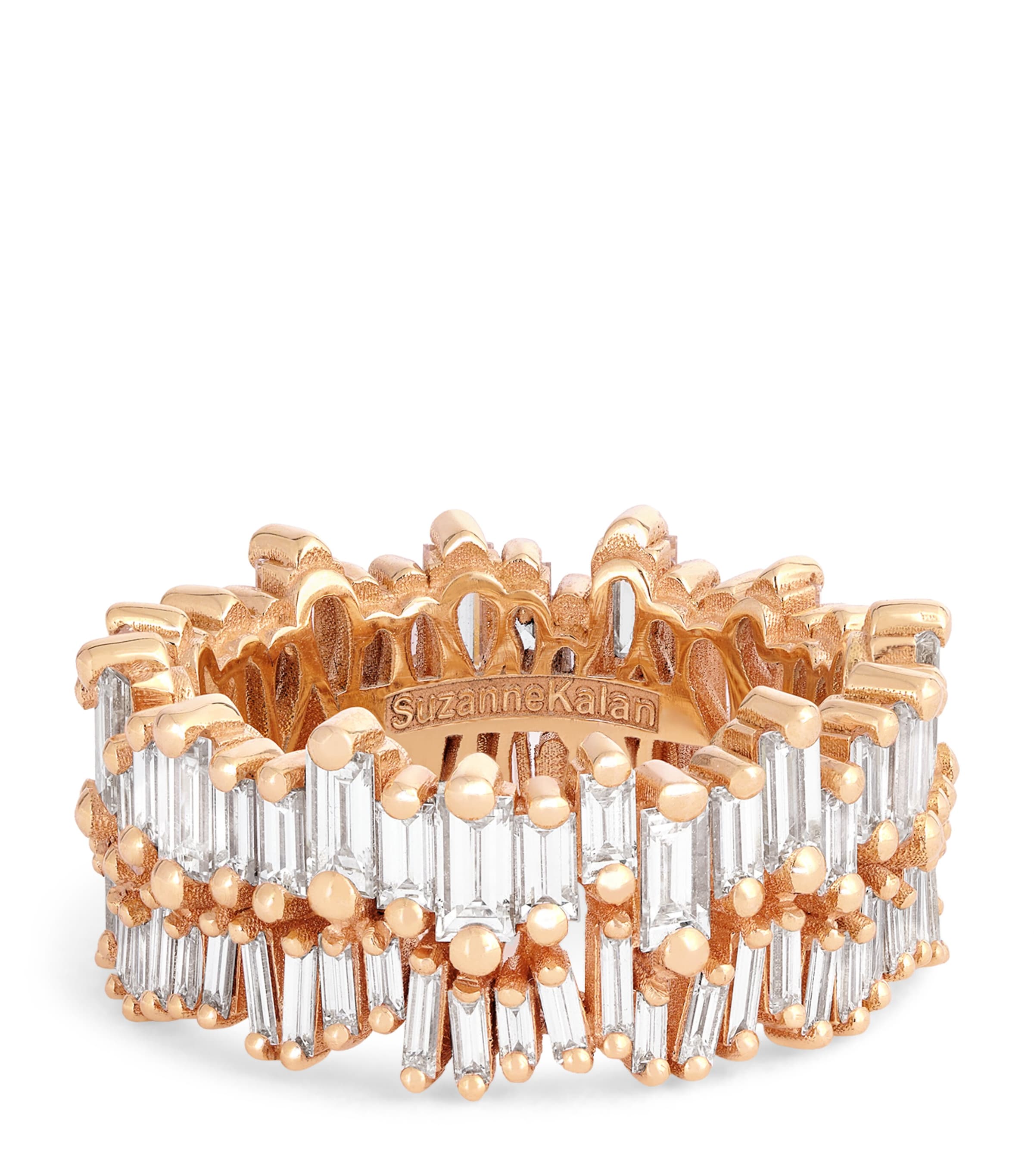 Suzanne Kalan Rose Gold And Diamond Shimmer Eternity Ring In Gold