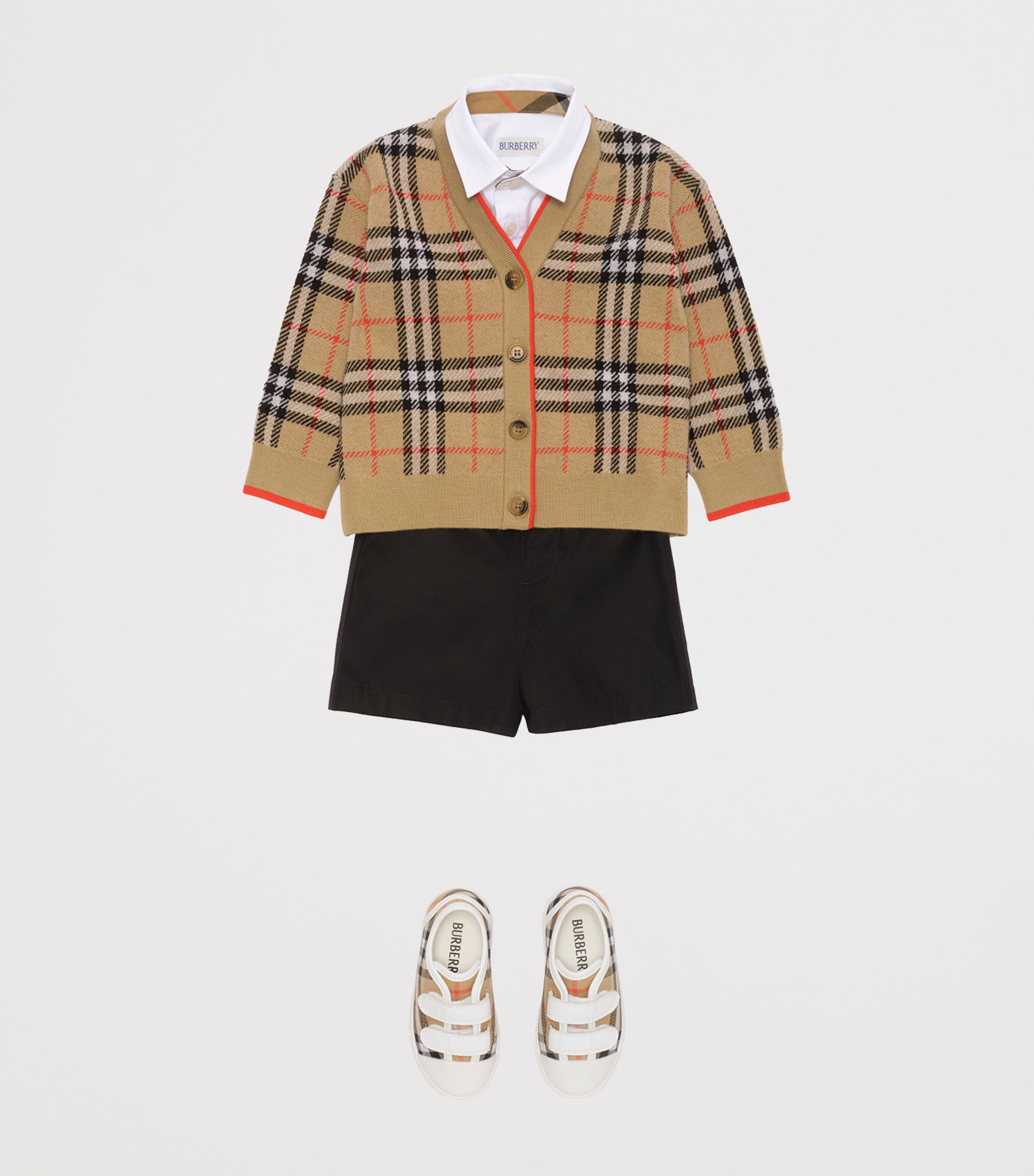 Wool Check Cardigan (3-12 Years) SAND IP CHECK Image 4