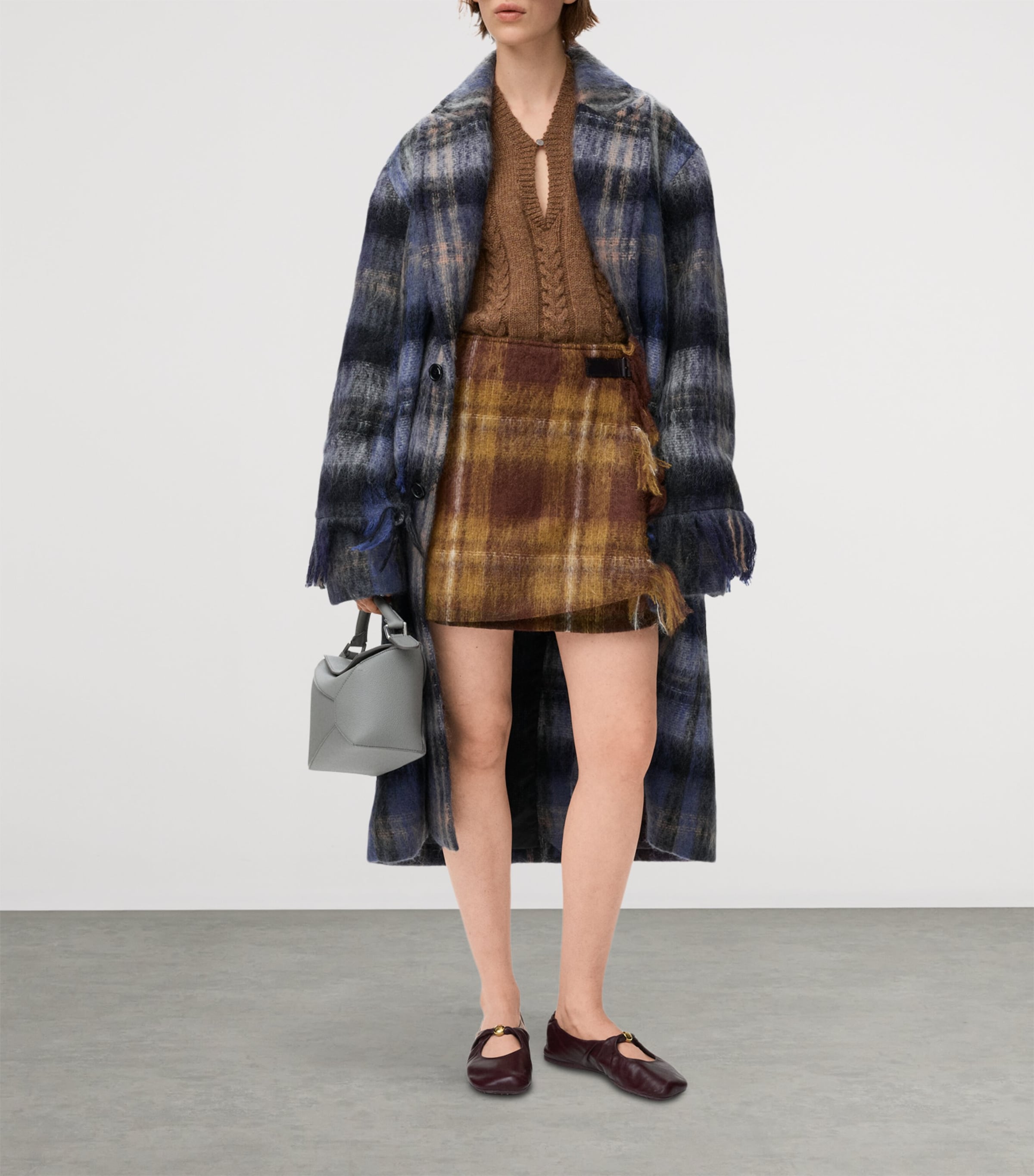 Mohair-Wool Buckled Mini Skirt YELLOW/MULTICOLOR Image 2