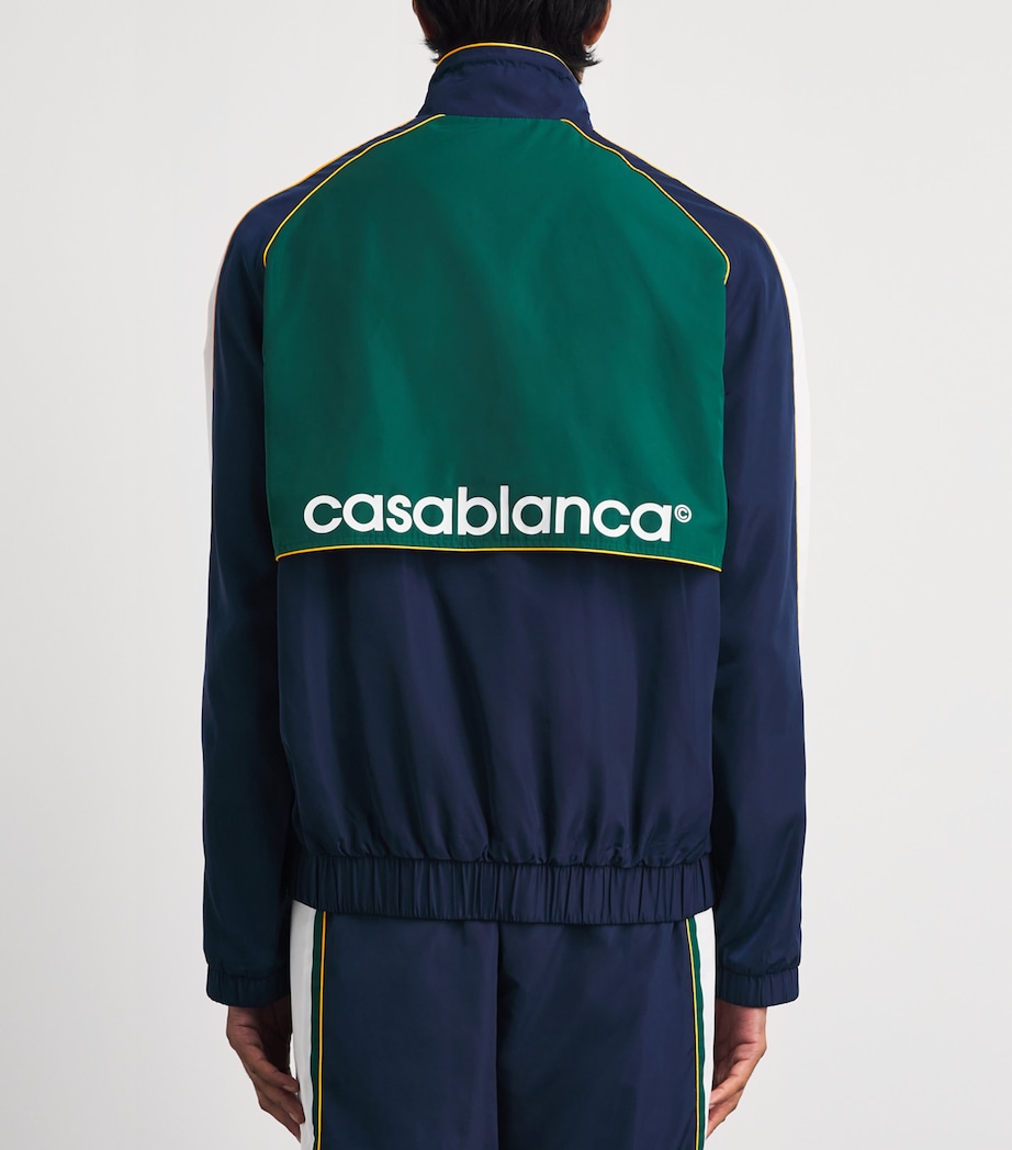 Casablanca Mens Check Appliqué Windbreaker Jacket Nav/grn/wht/ylw Image 5