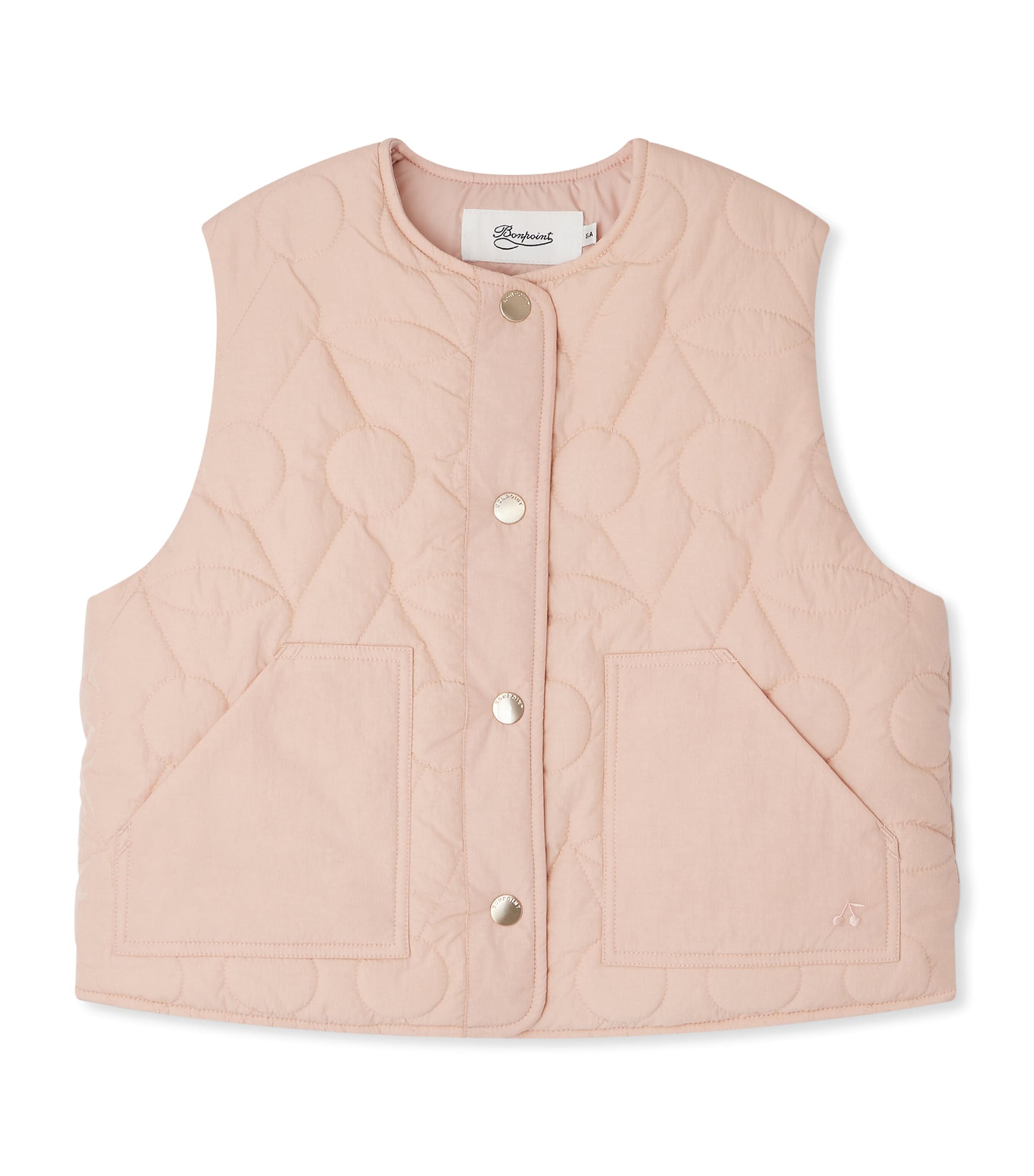 Bonpoint Quilted Floral-pattern Vest In Pink