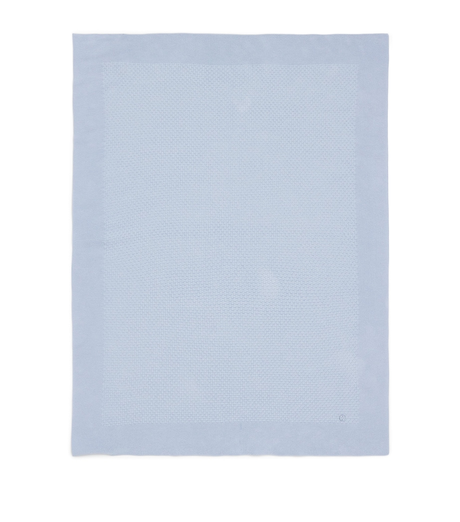 Cotton-Cashmere Knitted Blanket 801 H82 SKY BLUE Image 1