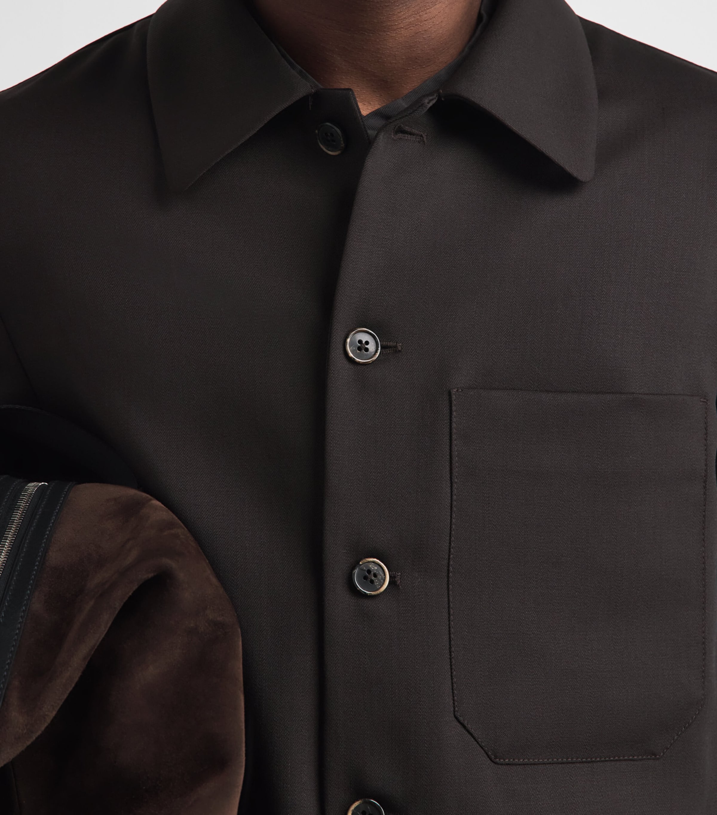 Barena Mens Tropical Virgin Wool Overshirt Bruno Image 3