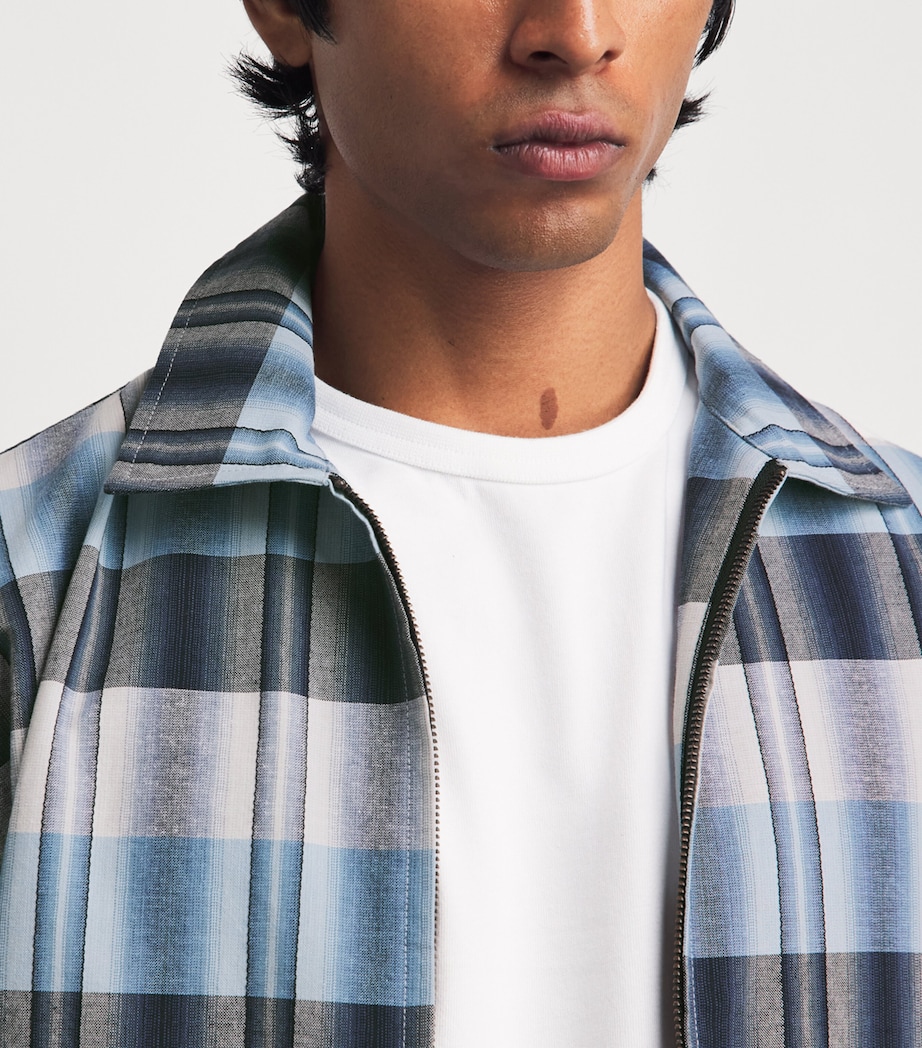 JW Anderson Mens Cotton Check Bomber Jacket Navy/blue Image 3