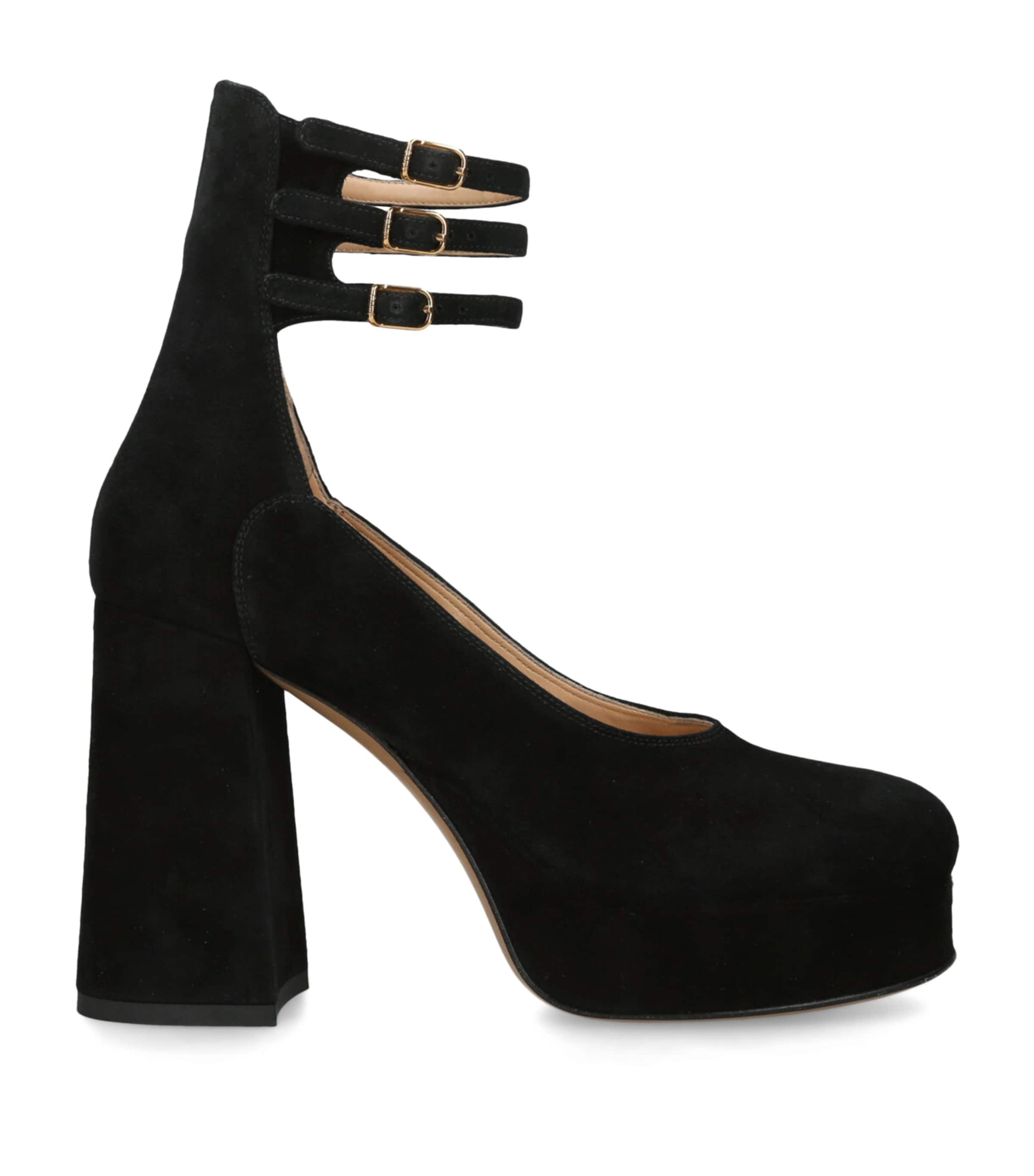 Chloé Suede Loti Platform Pumps 80 In Black