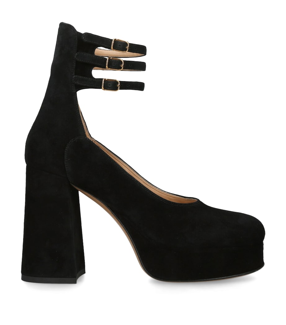 Suede Loti Platform Pumps 80 BLACK Image 1