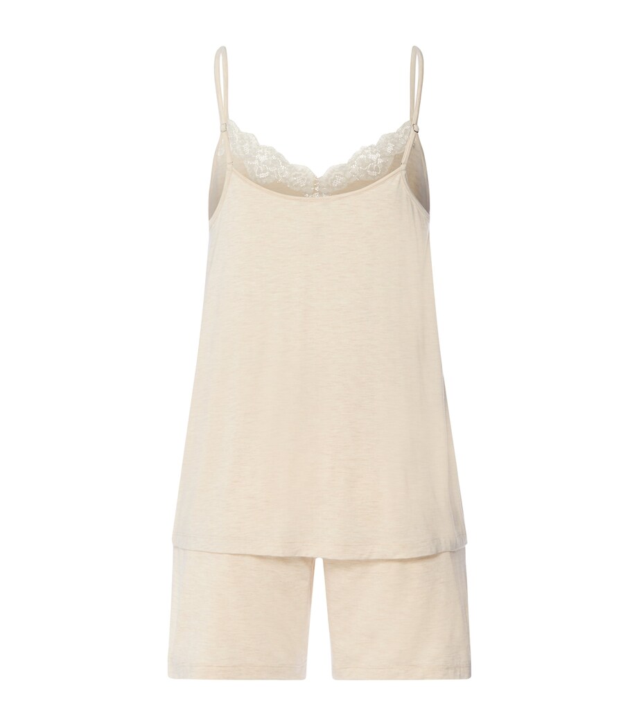 Hanro Womens Natural Elegance Short Pyjama Set Summer Sand Melange Image 5