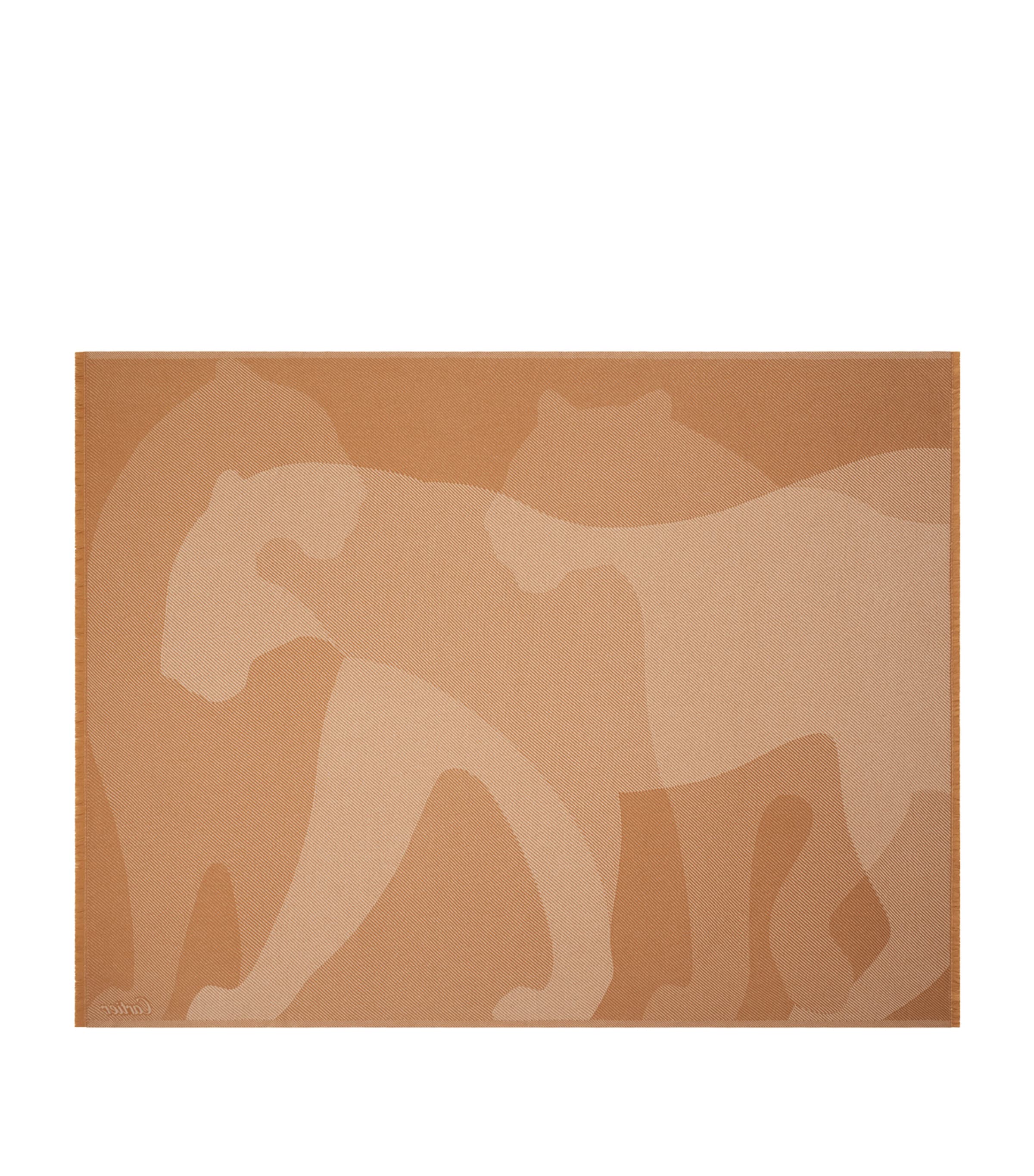 Cartier Wool-Cashmere Panthère de Cartier Blanket (190cm x 140cm) Ochre Image 2