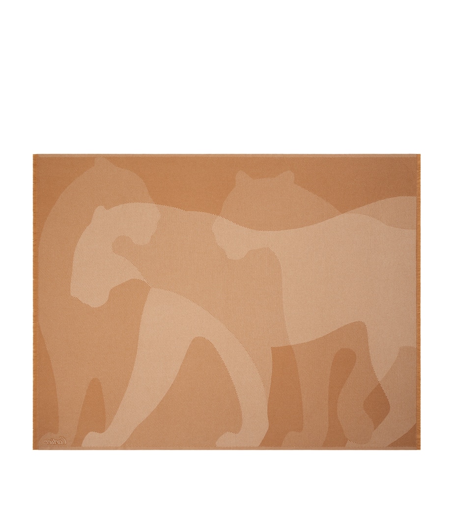 Cartier Wool-Cashmere Panthère de Cartier Blanket (190cm x 140cm) Ochre Image 2