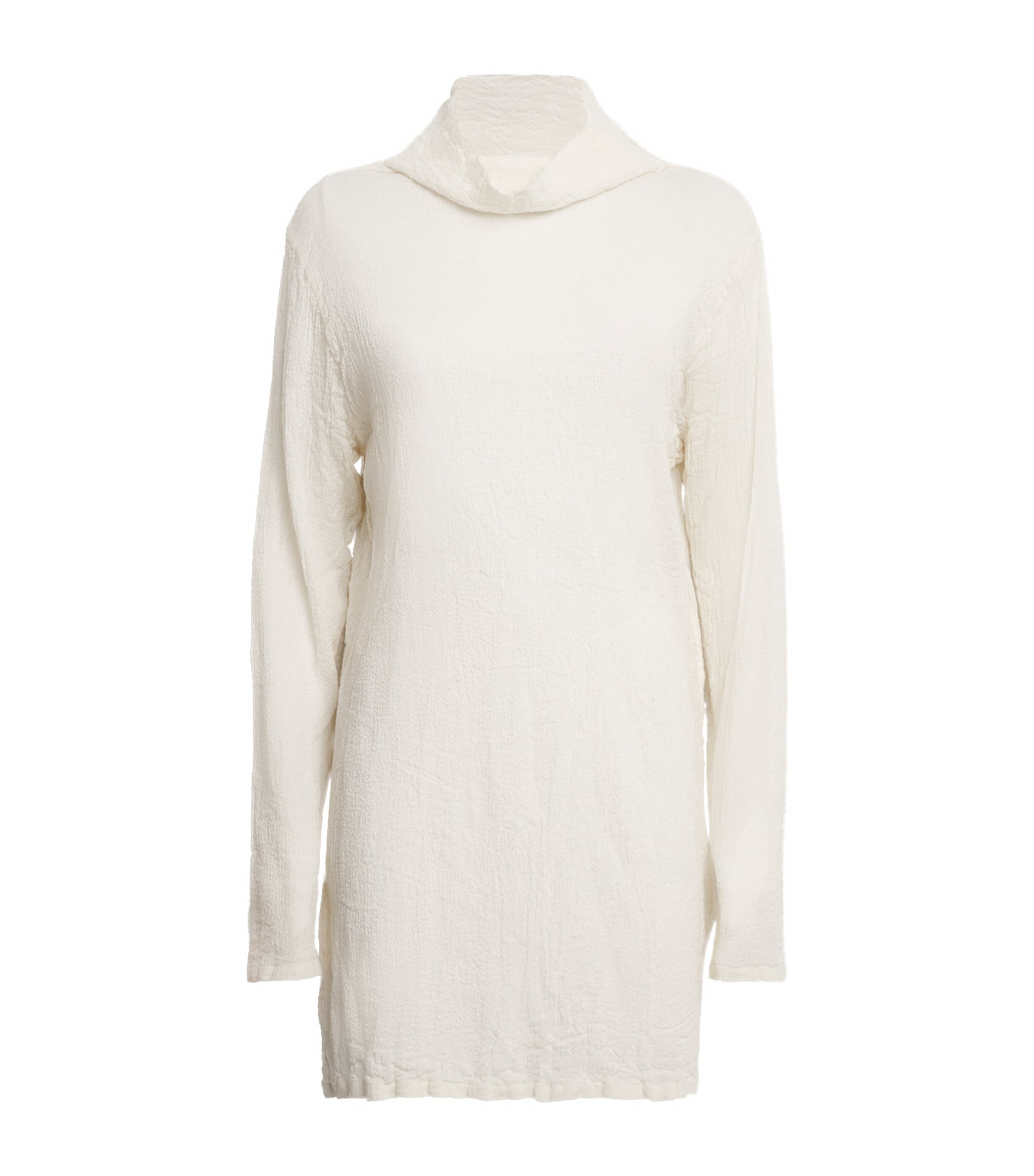 Issey Miyake Karami Wool High-neck Tunic In Grey