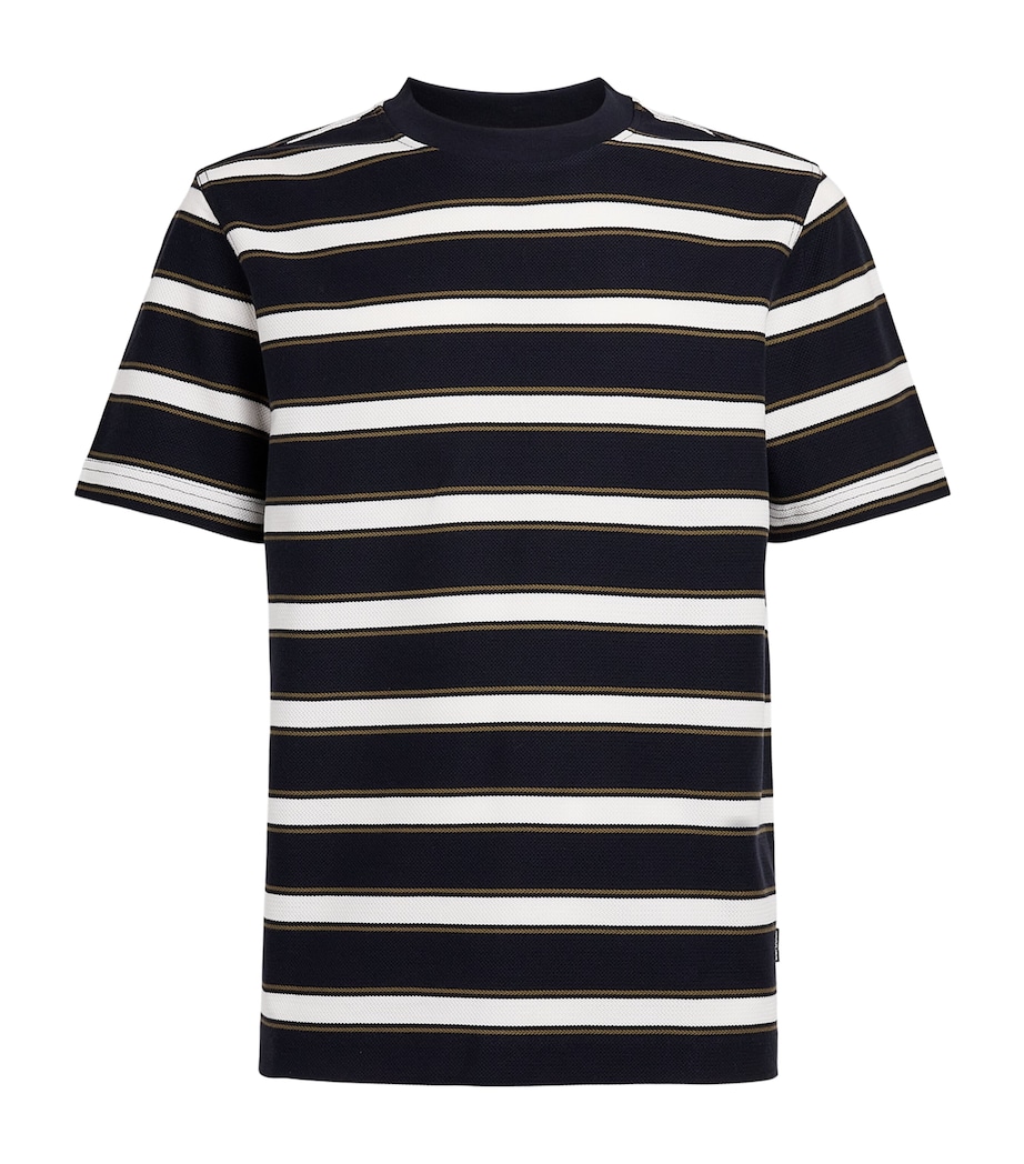 Barbour Mens Stripe T-Shirt Dark Navy Image 1
