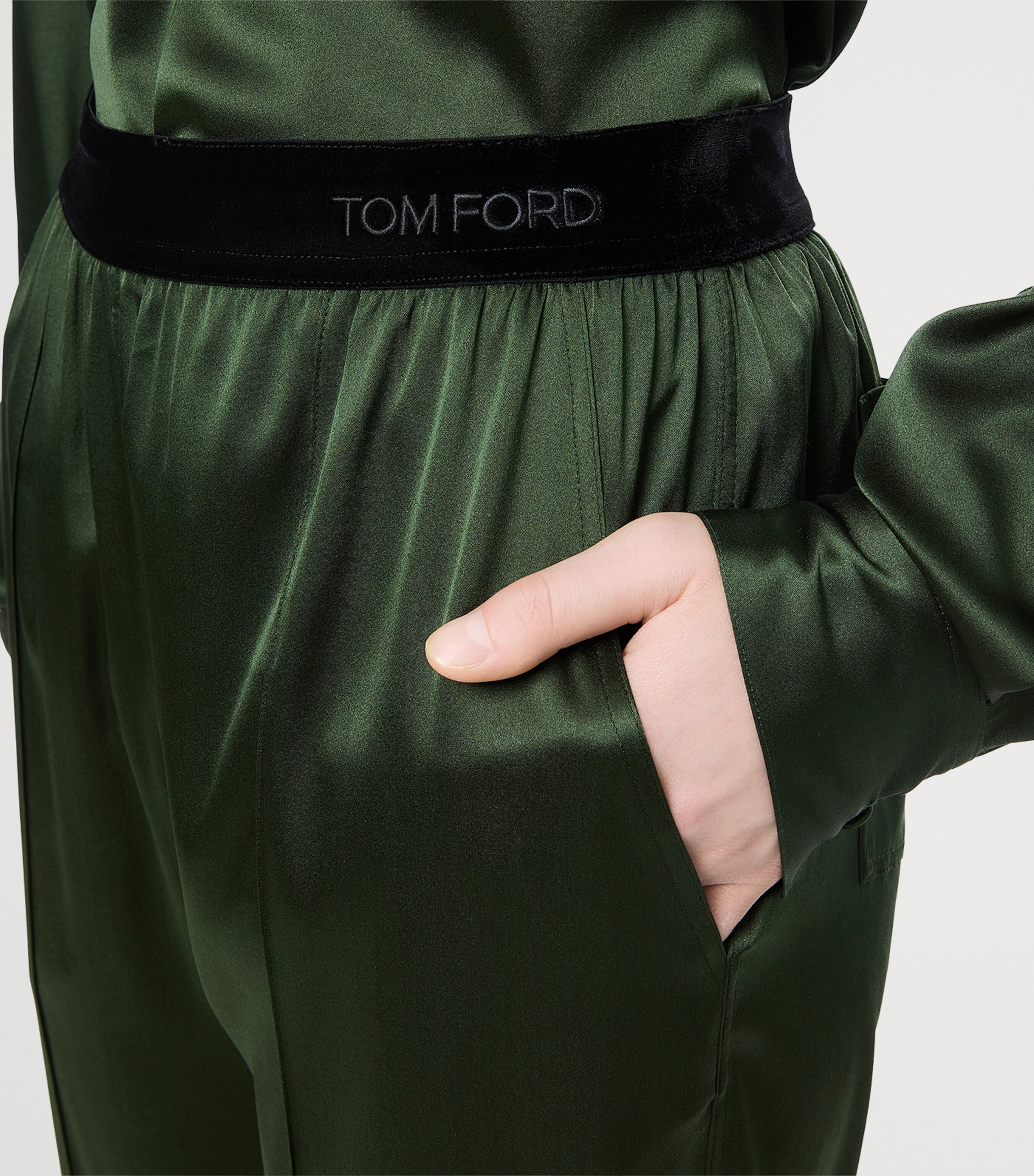 TOM FORD Womens Silk Elasticated Trousers Gca Image 5