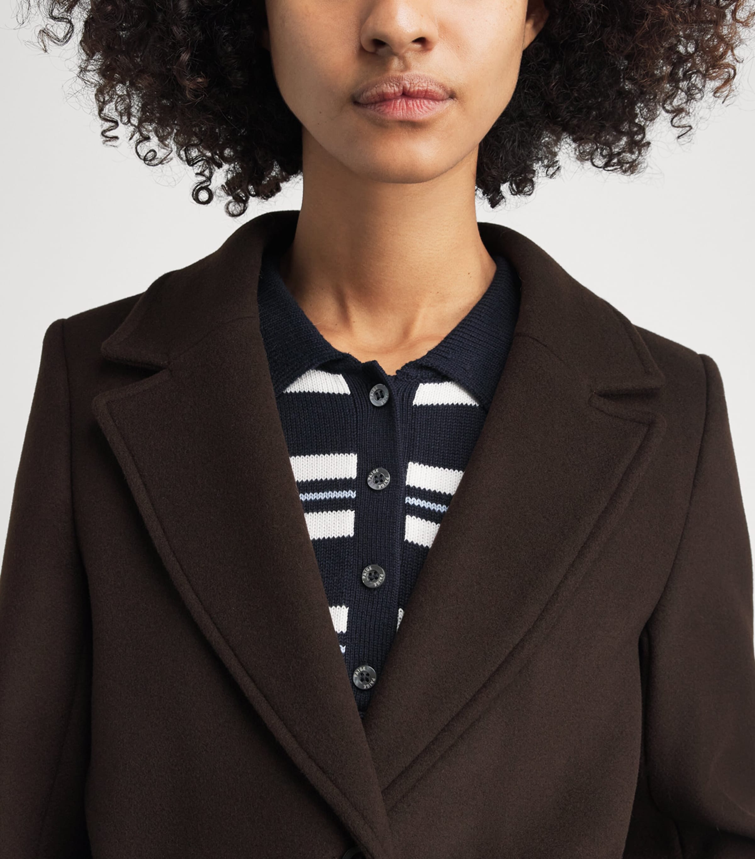 Claudie Pierlot Womens Wool-Blend Belted Coat Brown Image 3