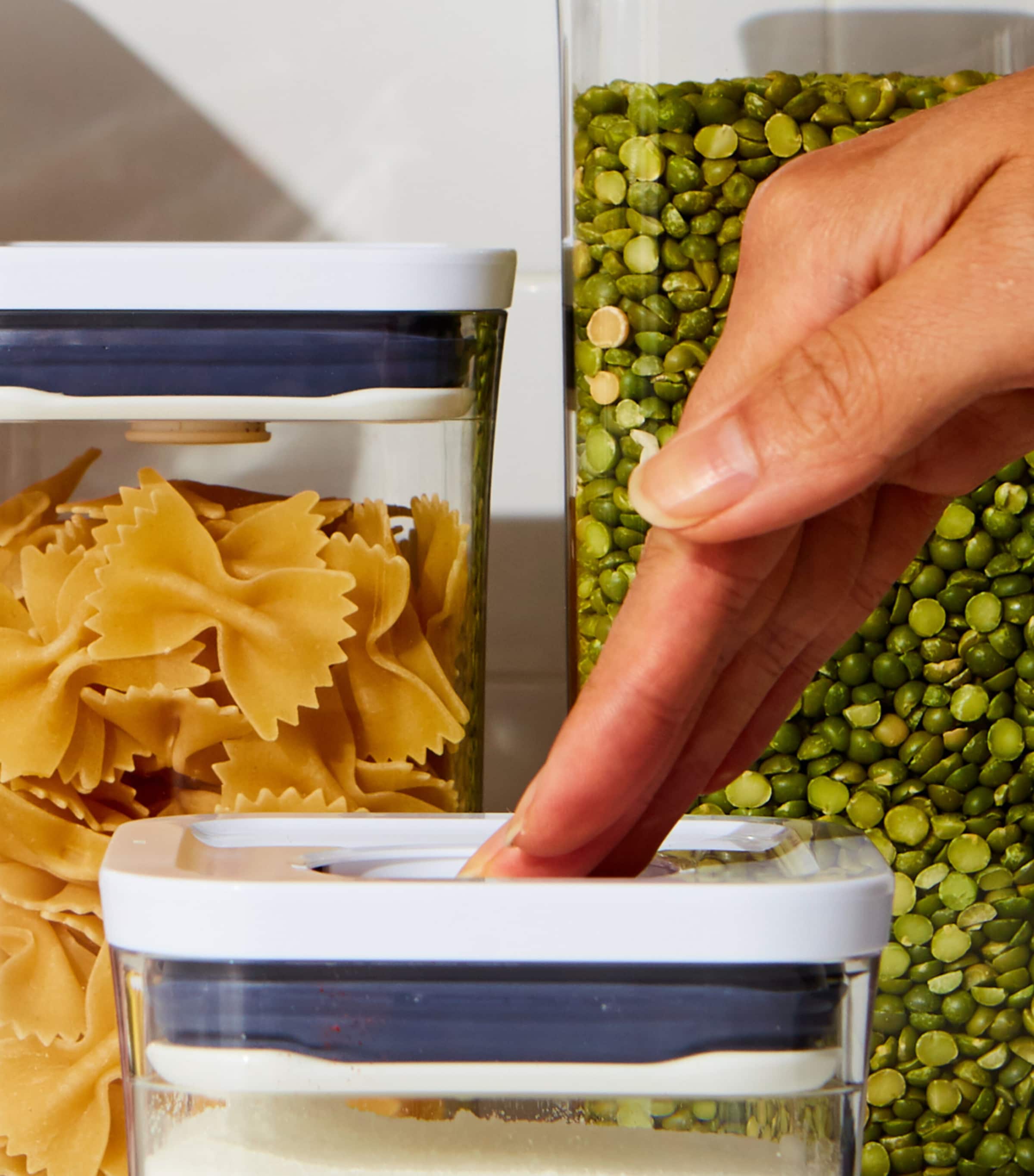 Set of 4 Mini POP Containers CLEAR/WHITE Image 4