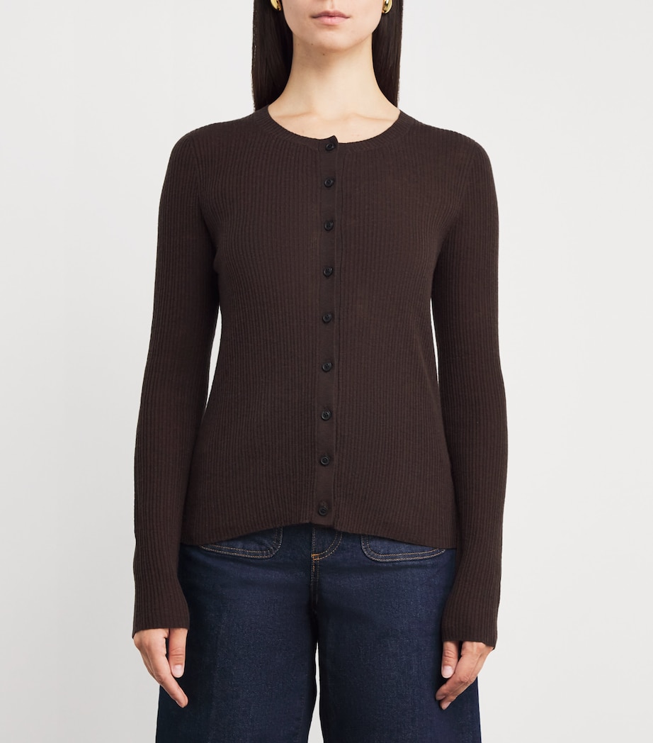 Wool-Cashmere Barely There Cardigan WARM CHOCOLATE Image 3