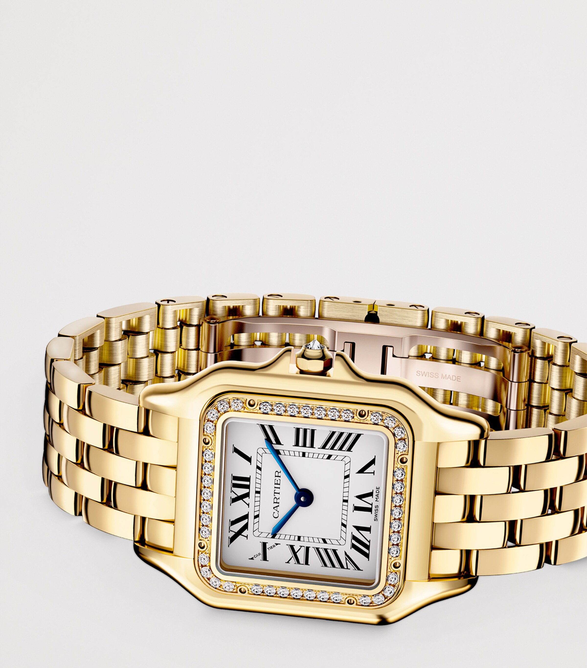 Cartier Medium Yellow Gold and Diamond Panthère de Cartier Watch Silvered Image 6