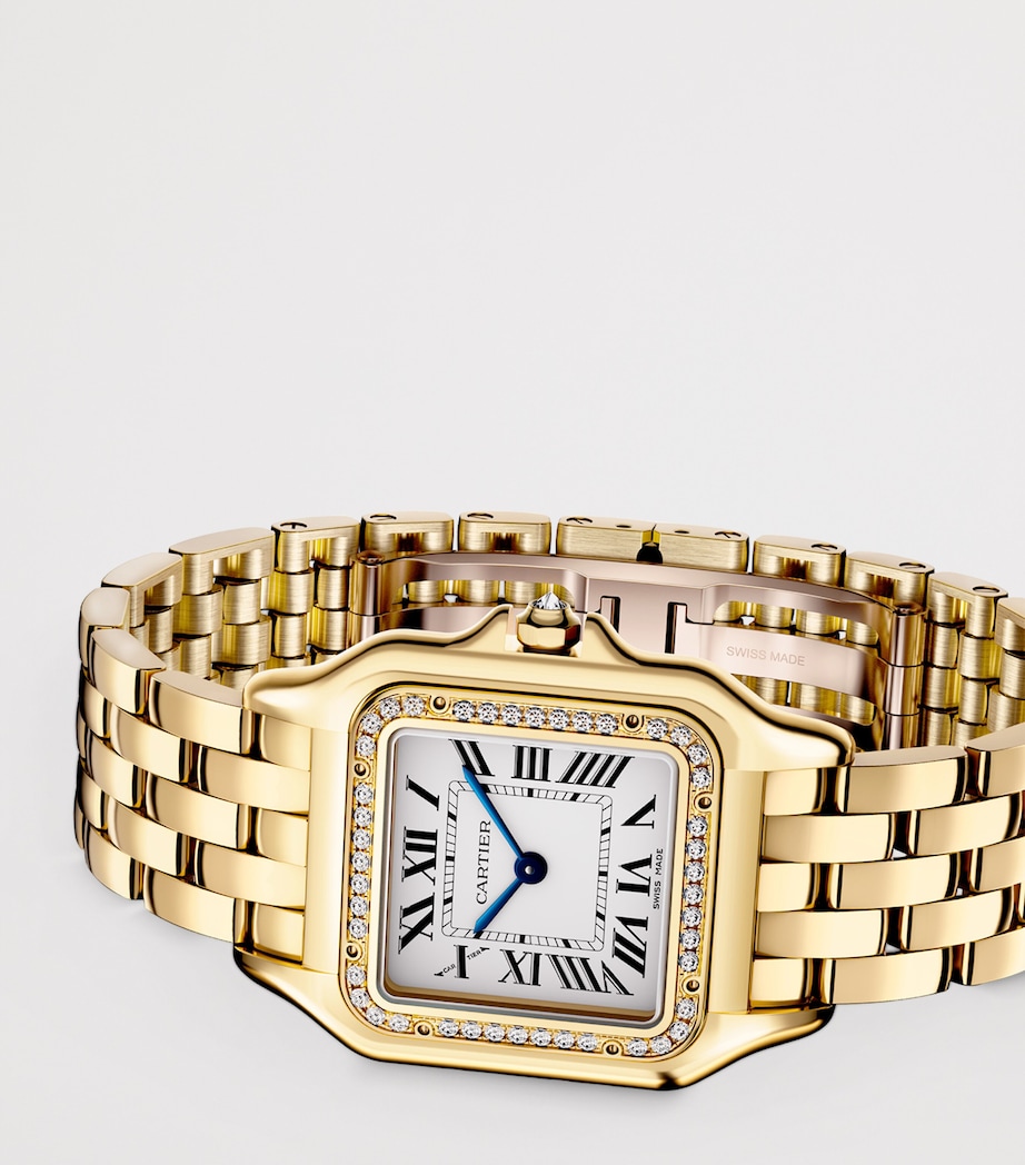 Cartier Medium Yellow Gold and Diamond Panthère de Cartier Watch Silvered Image 6