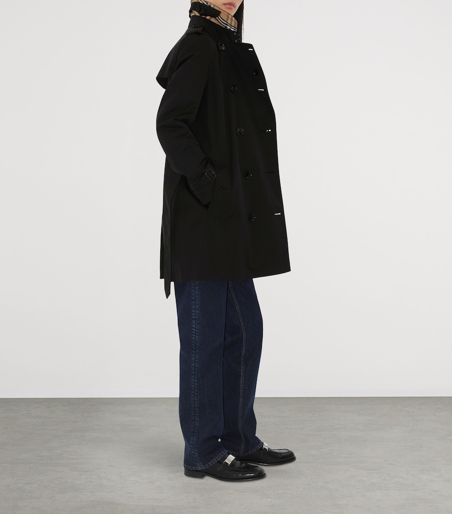 Cotton Short Kensington Heritage Trench Coat BLACK Image 3