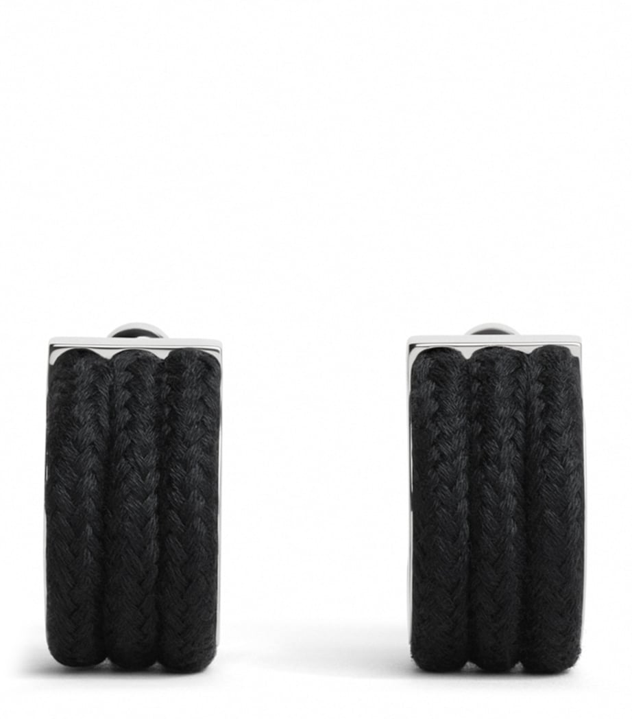 Alaïa Corded Hoop Earrings Noir Image 1